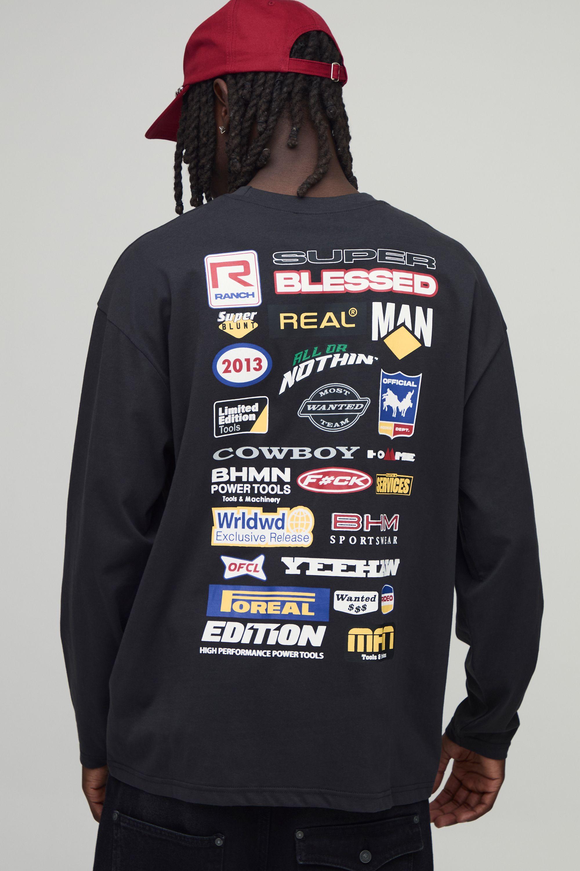 Oversized Heavyweight Long Sleeve Graphic T-Shirt by BOOHOOMAN