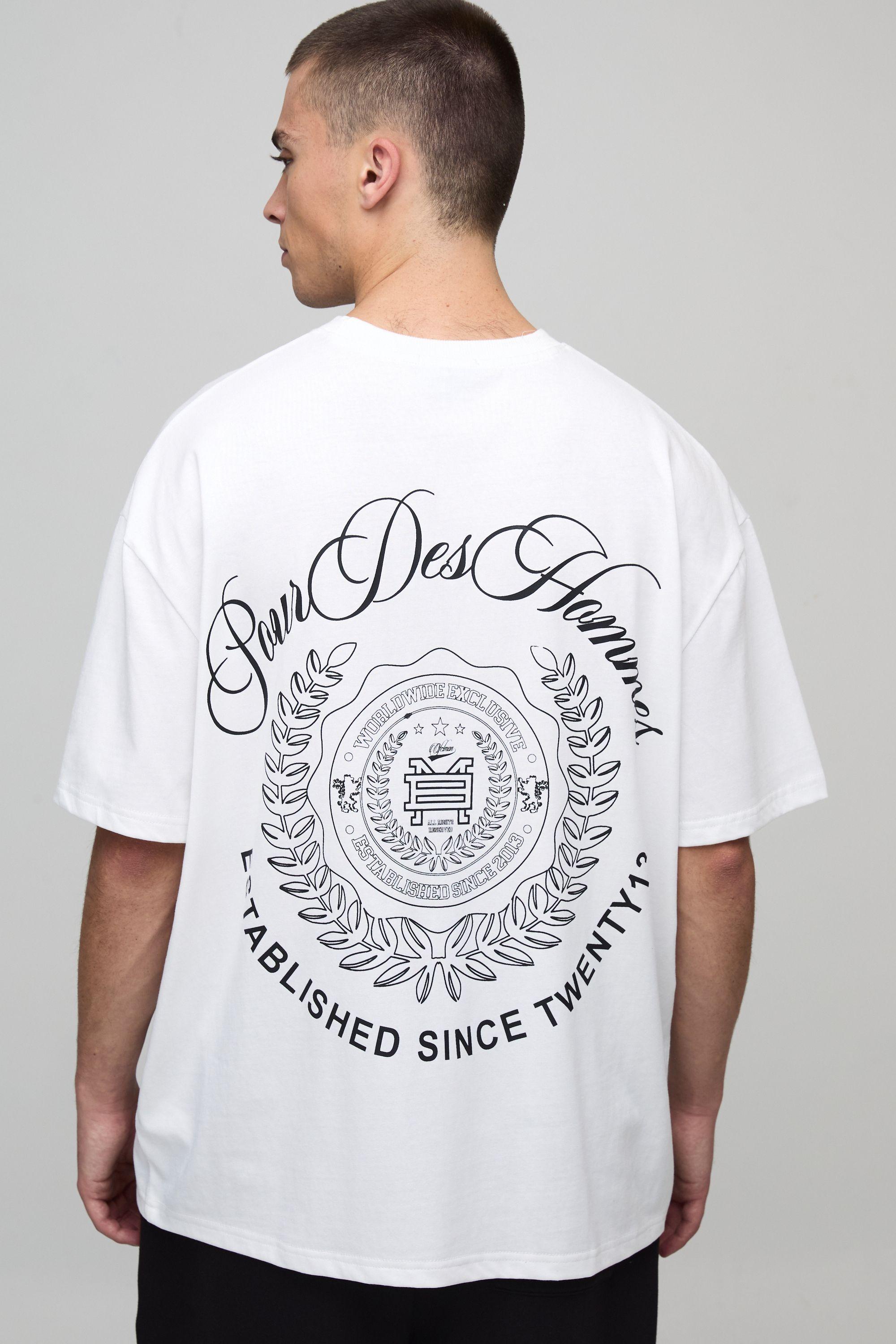 Oversized Homme Collegiate Varsity Printed T-Shirt by BOOHOOMAN