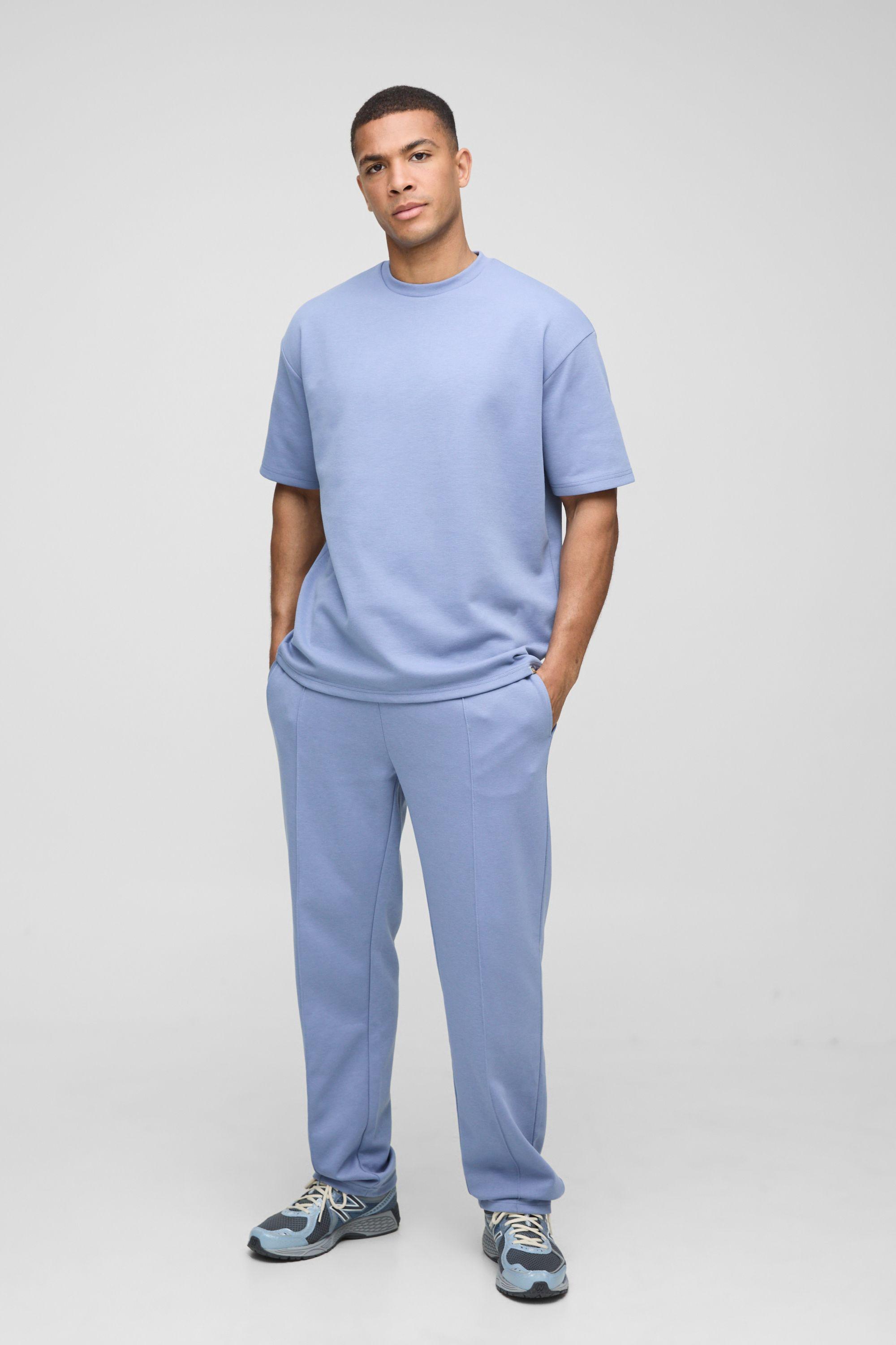 Oversized Interlock T-Shirt And Jogger Tracksuit by BOOHOOMAN