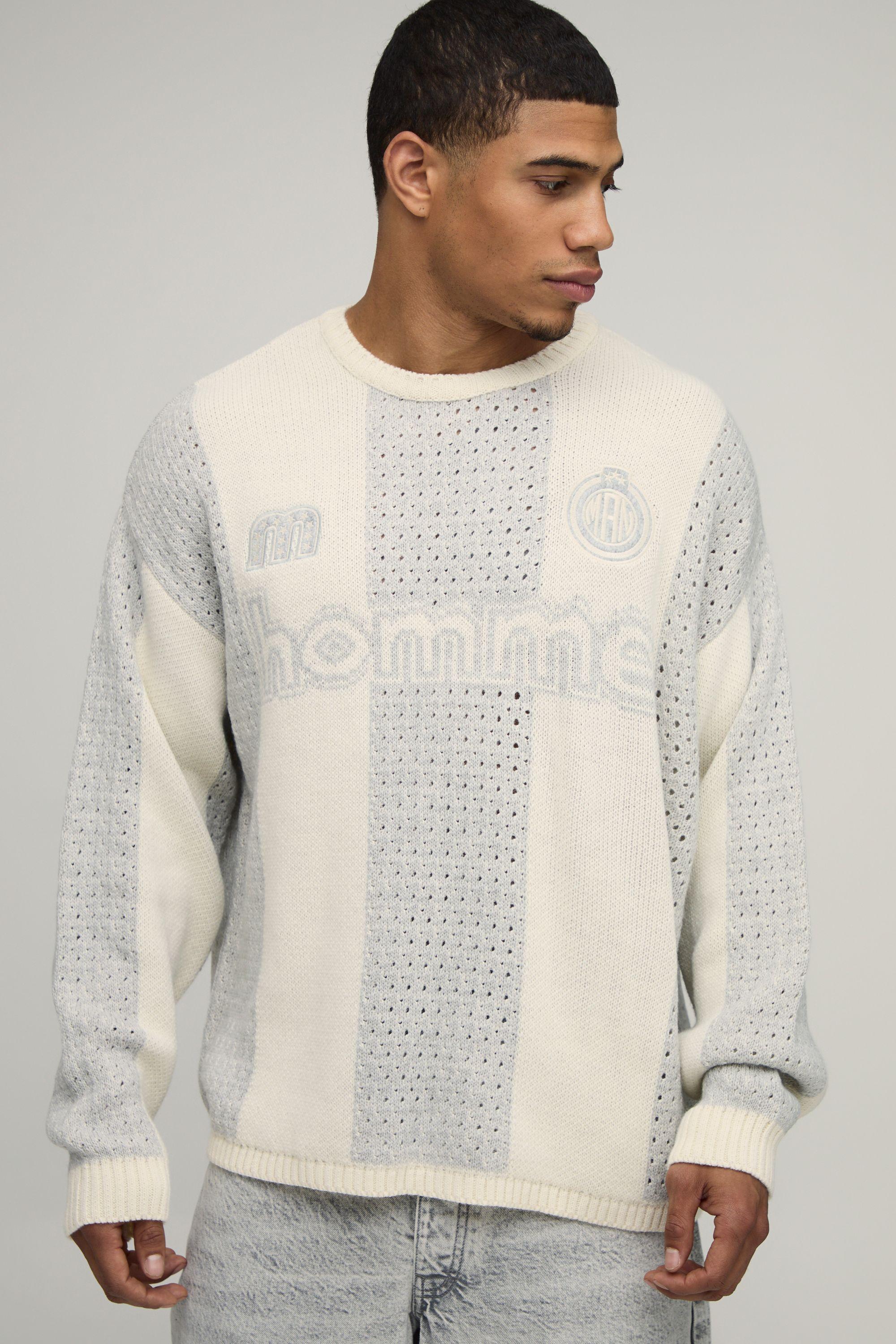 Oversized Knitted Mesh Sports Top by BOOHOOMAN