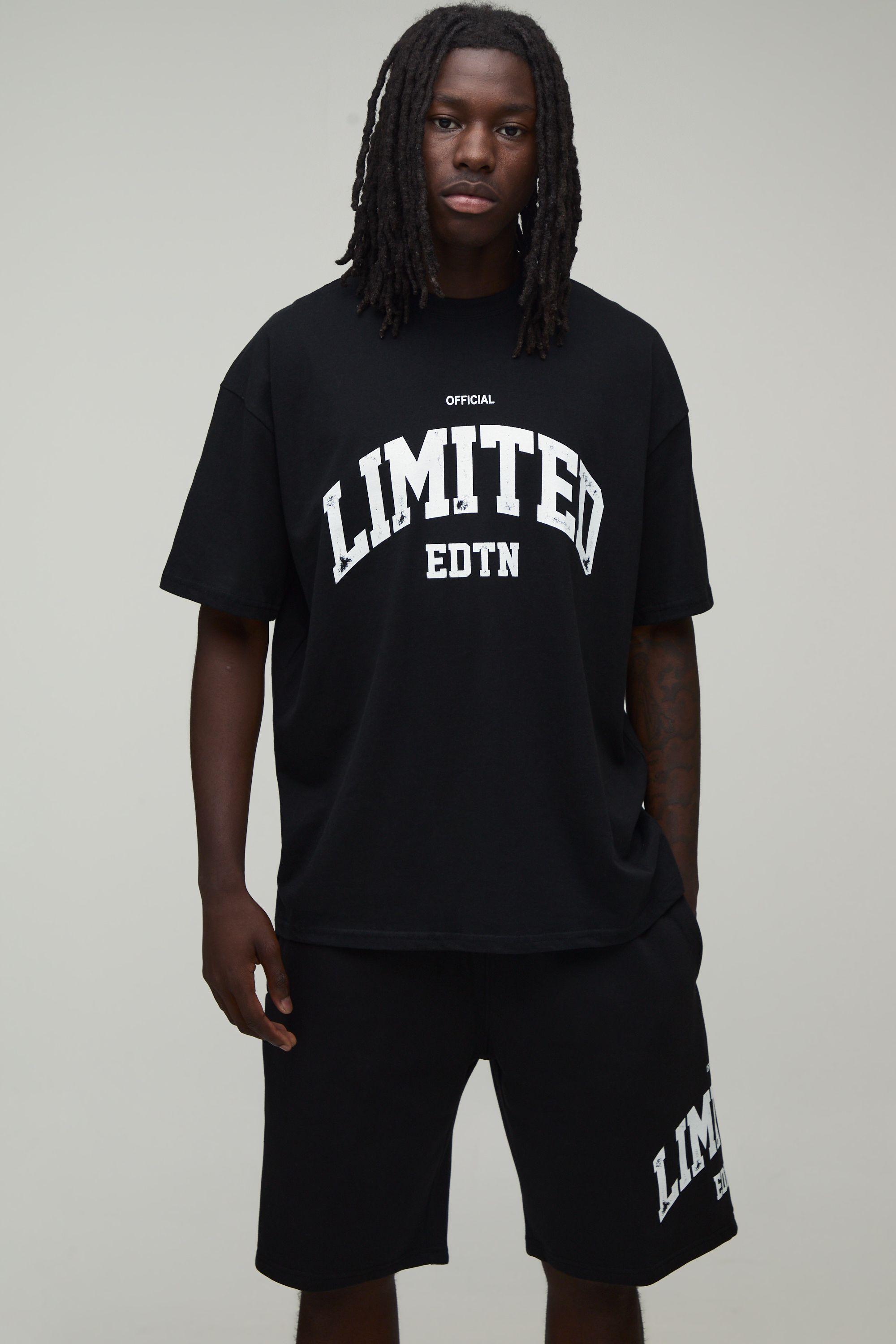 Oversized Limited Edition Printed T-Shirt & Short Set by BOOHOOMAN