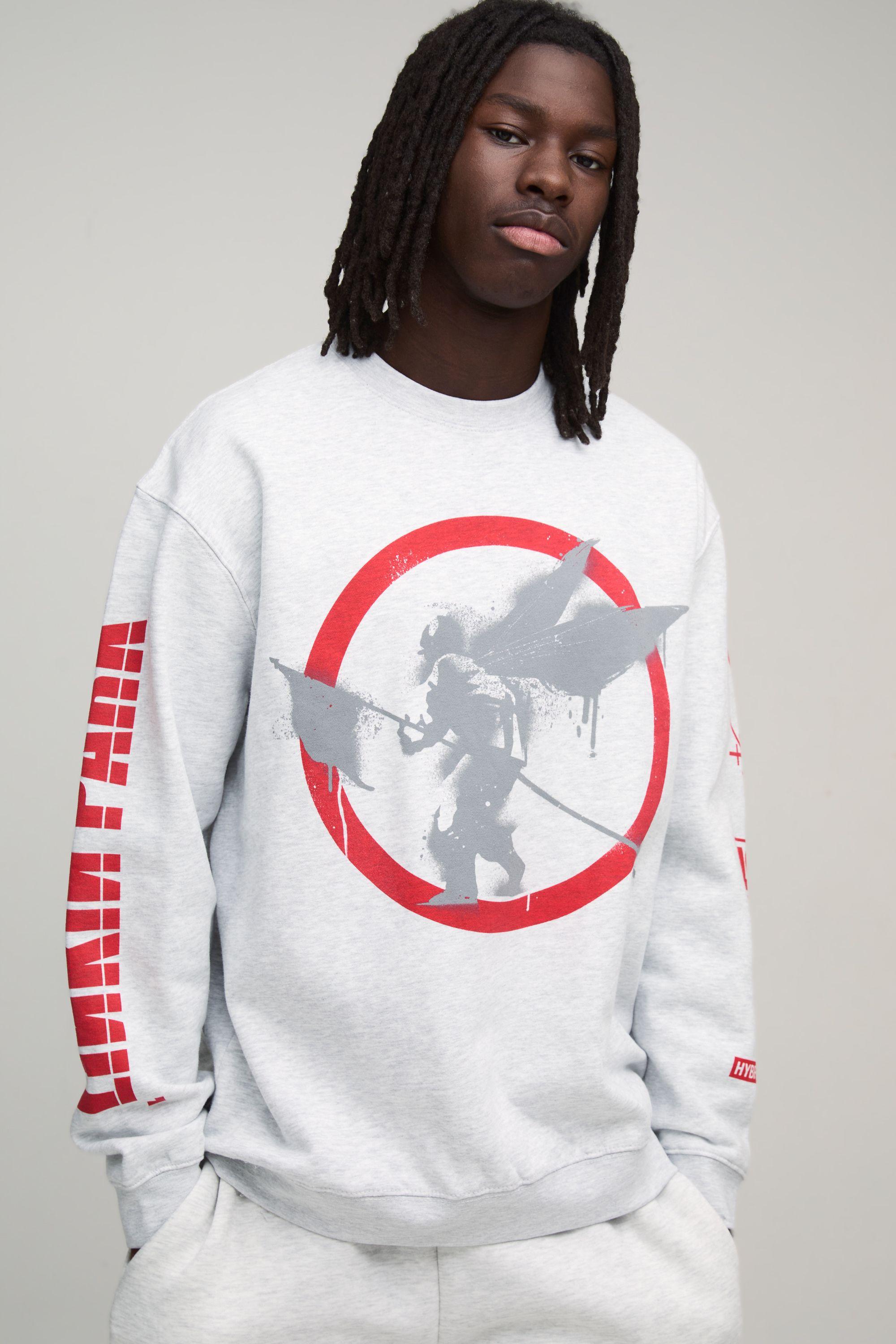 Oversized Linkin Park License Printed Sweatshirt by BOOHOOMAN
