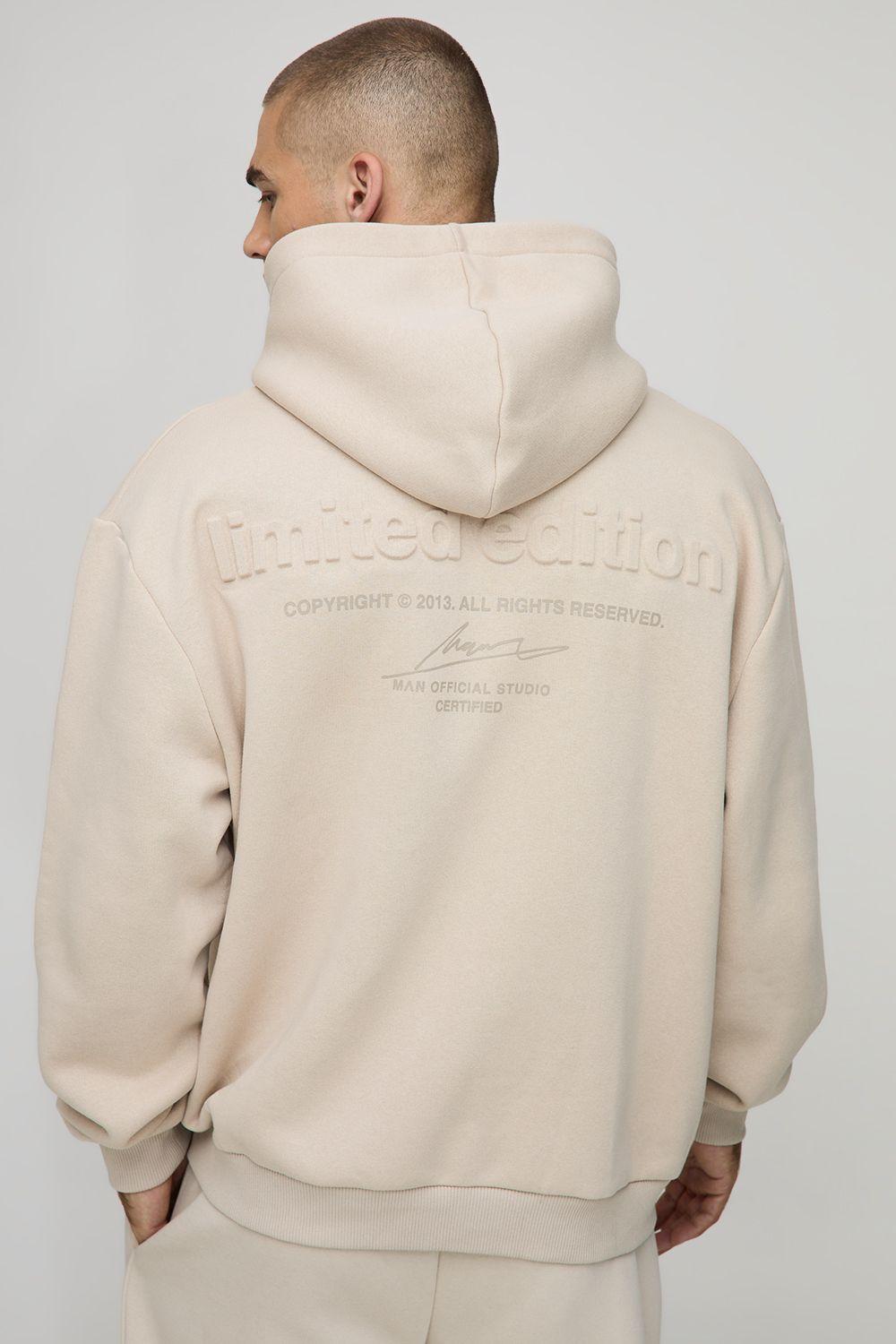 Oversized Man Limited Edition Embossed Hoodie by BOOHOOMAN