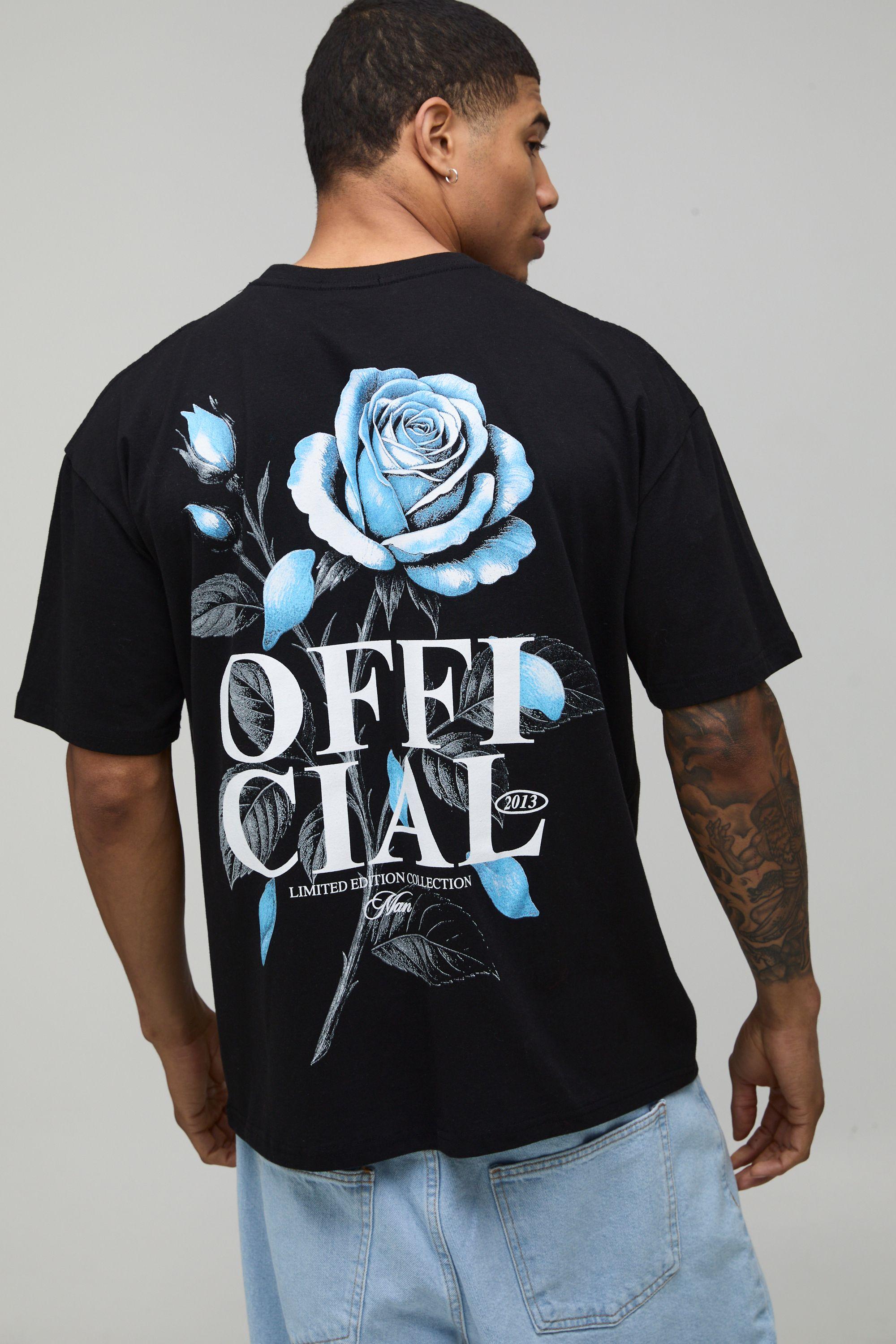Oversized Man Ofcl Floral Printed T-Shirt by BOOHOOMAN