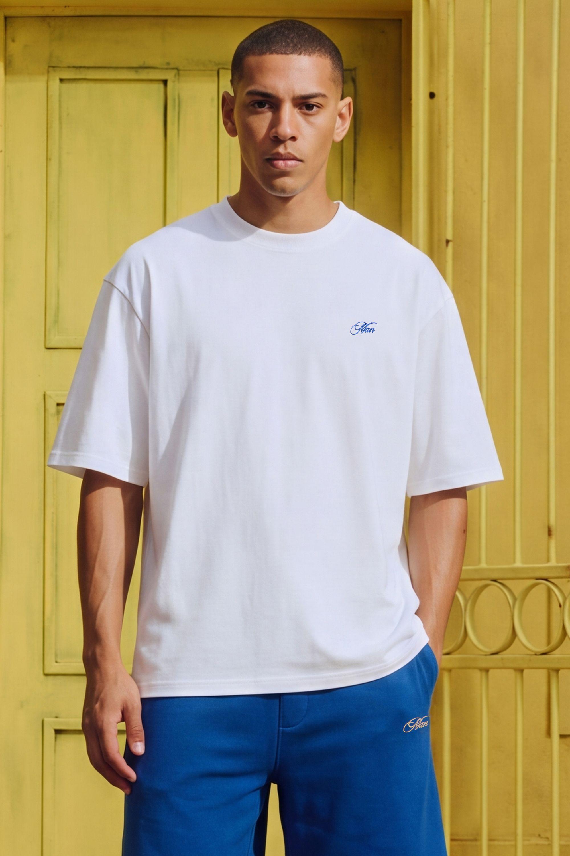 Oversized Man Script Hi-Lo T-Shirt and Baggy Short Set by BOOHOOMAN