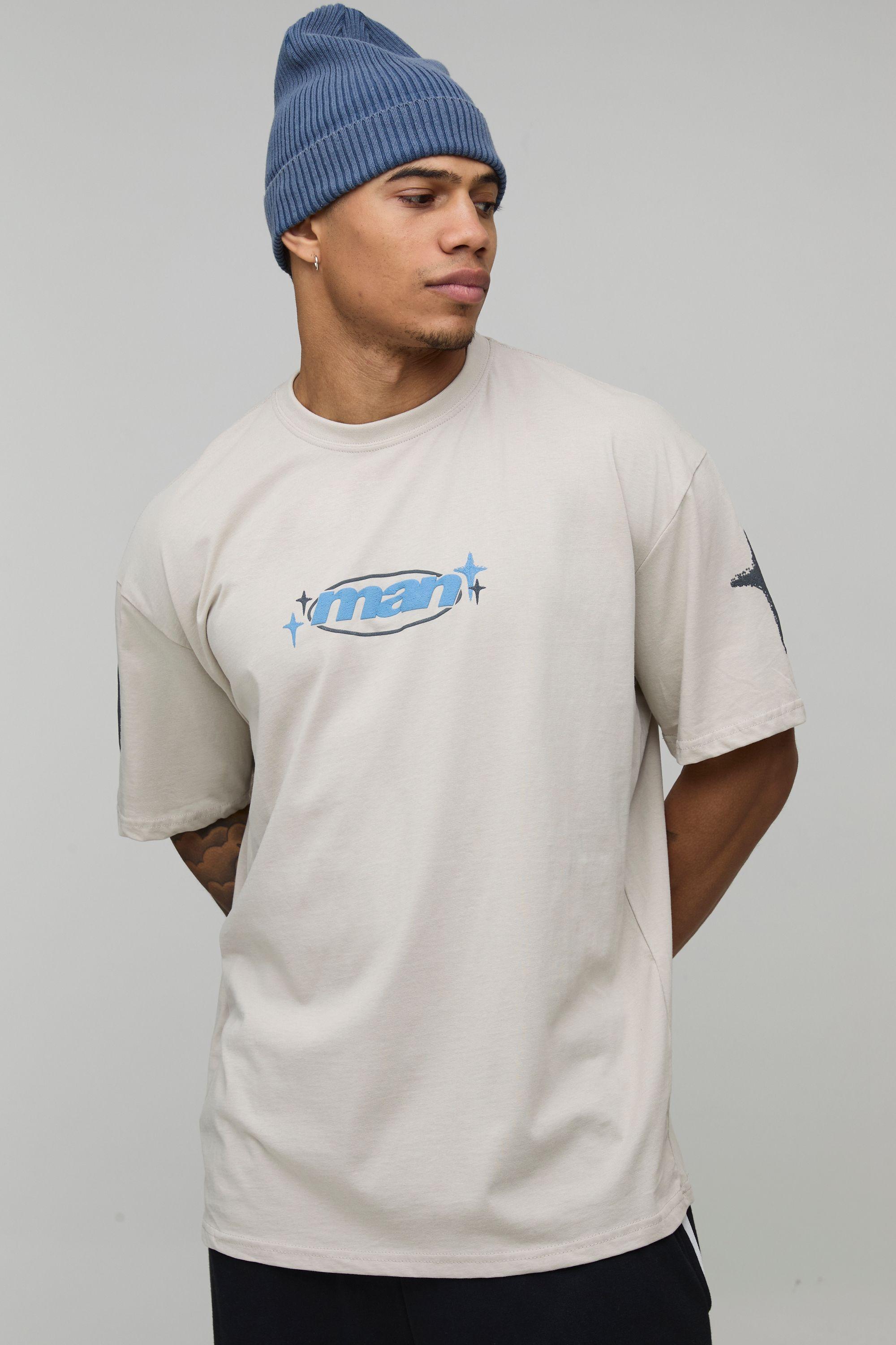 Oversized Man Star Puff Printed T-Shirt by BOOHOOMAN