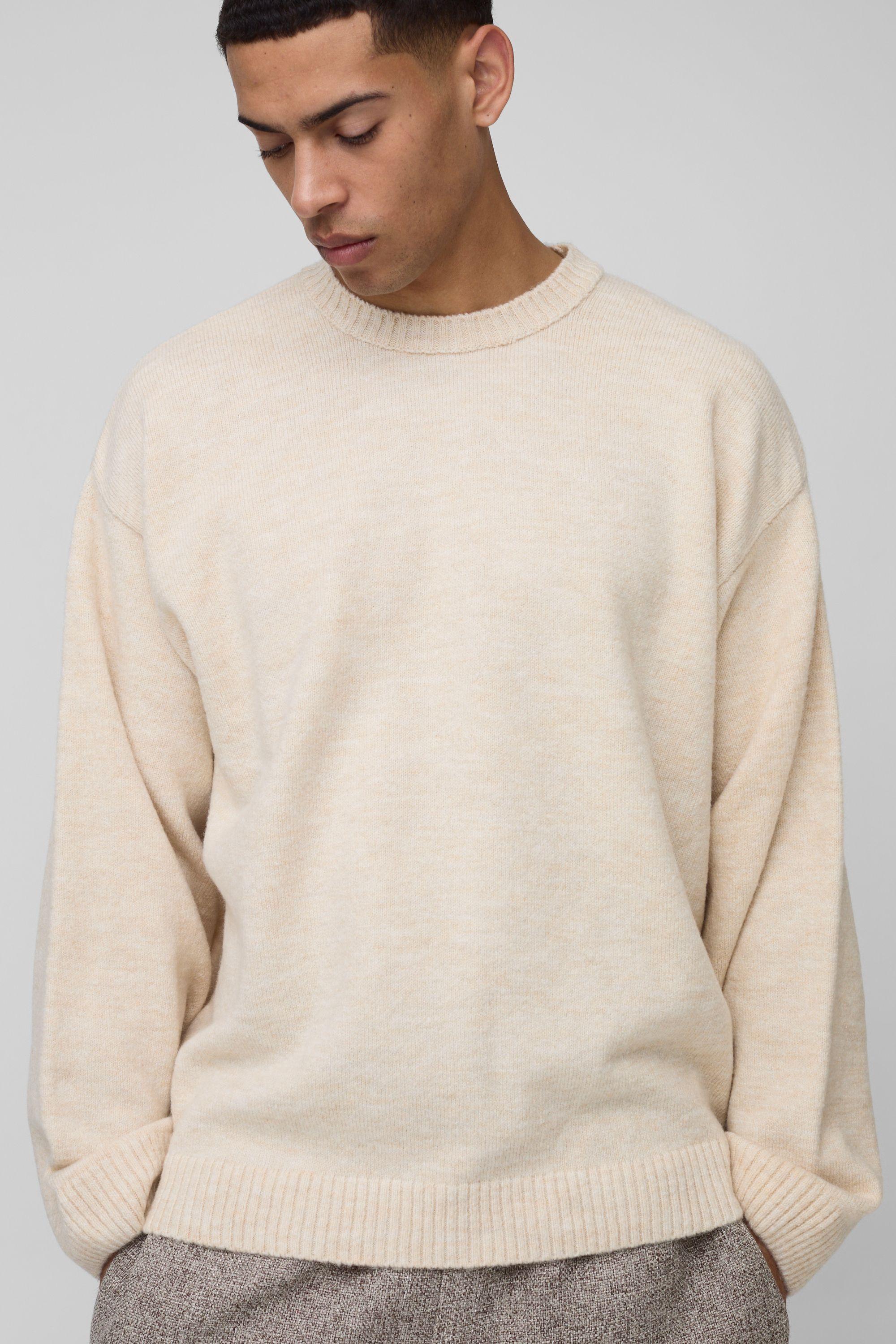 Oversized Marl Knitted Jumper by BOOHOOMAN Oversized Marl Knitted Jumper by BOOHOOMAN