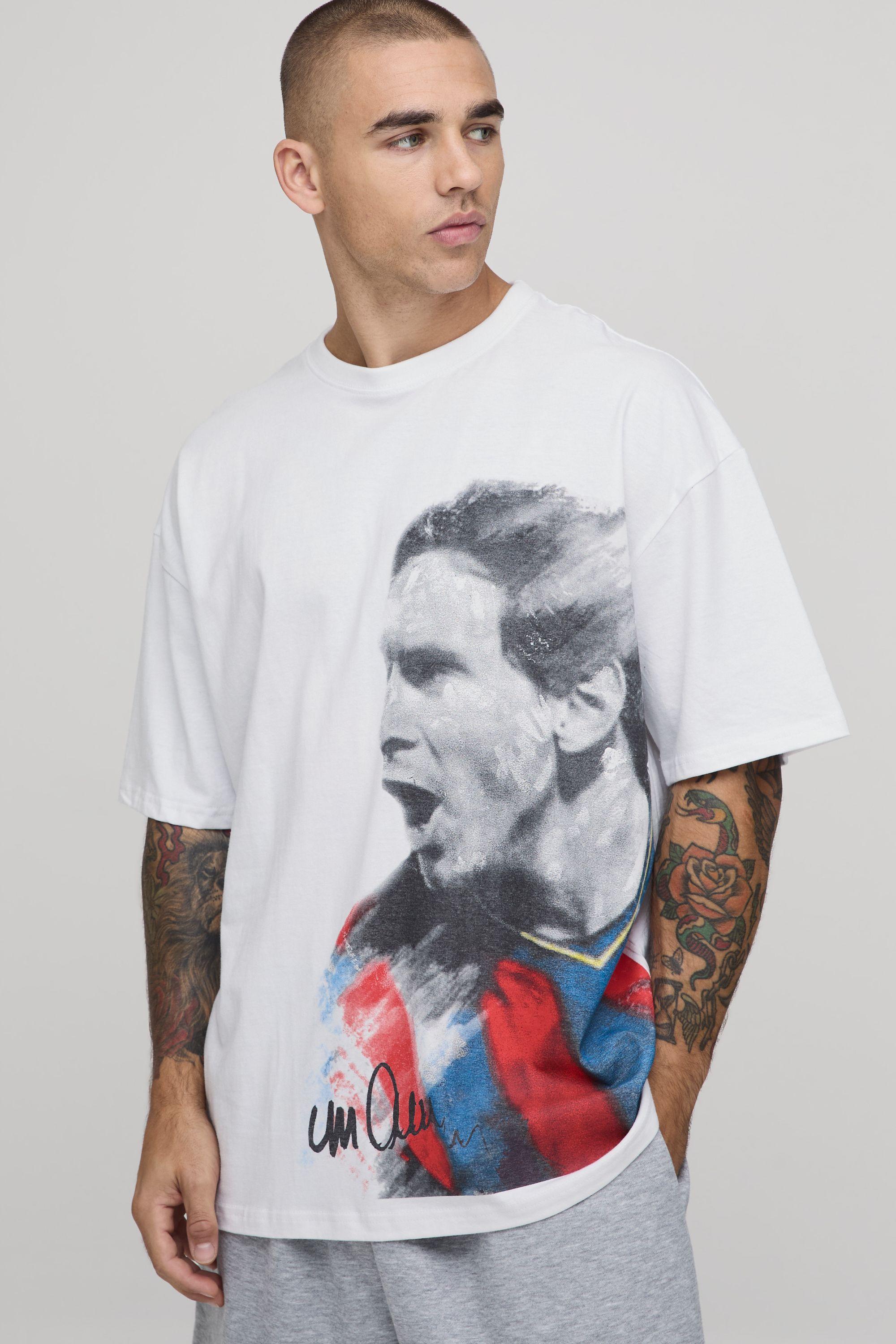 Oversized Messi License Printed T-shirt by BOOHOOMAN