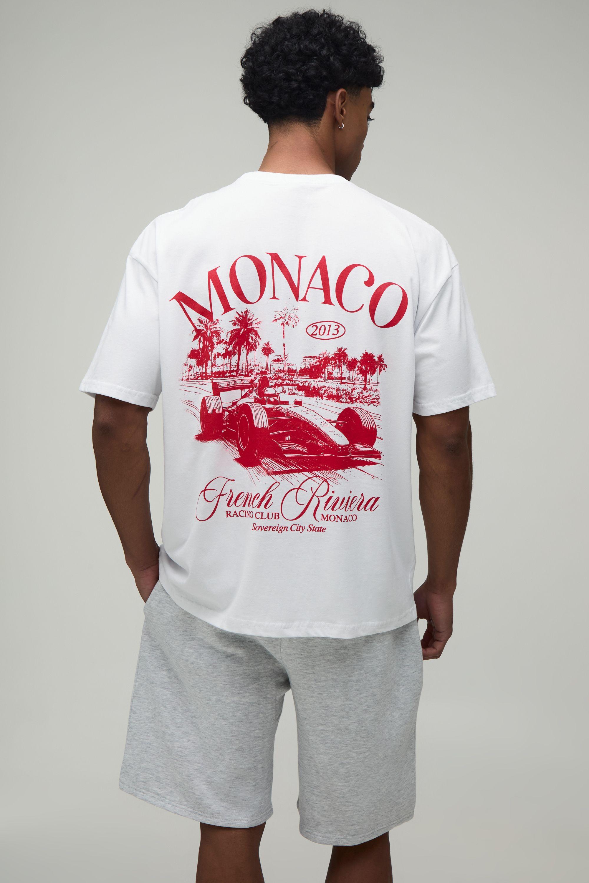 Oversized Monaco Racing T-Shirt & Short Set by BOOHOOMAN