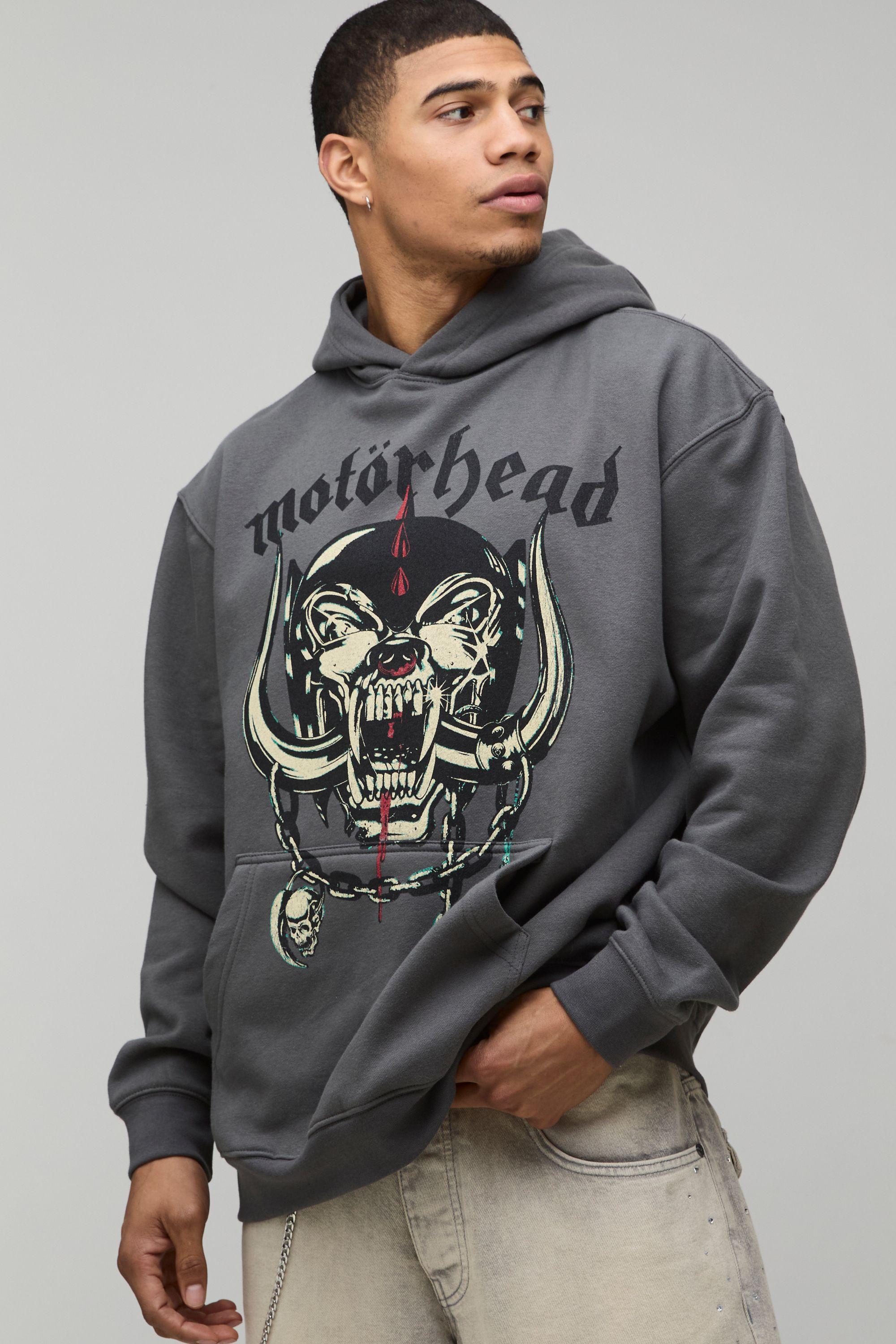 Oversized Motorhead License Printed Hoodie by BOOHOOMAN