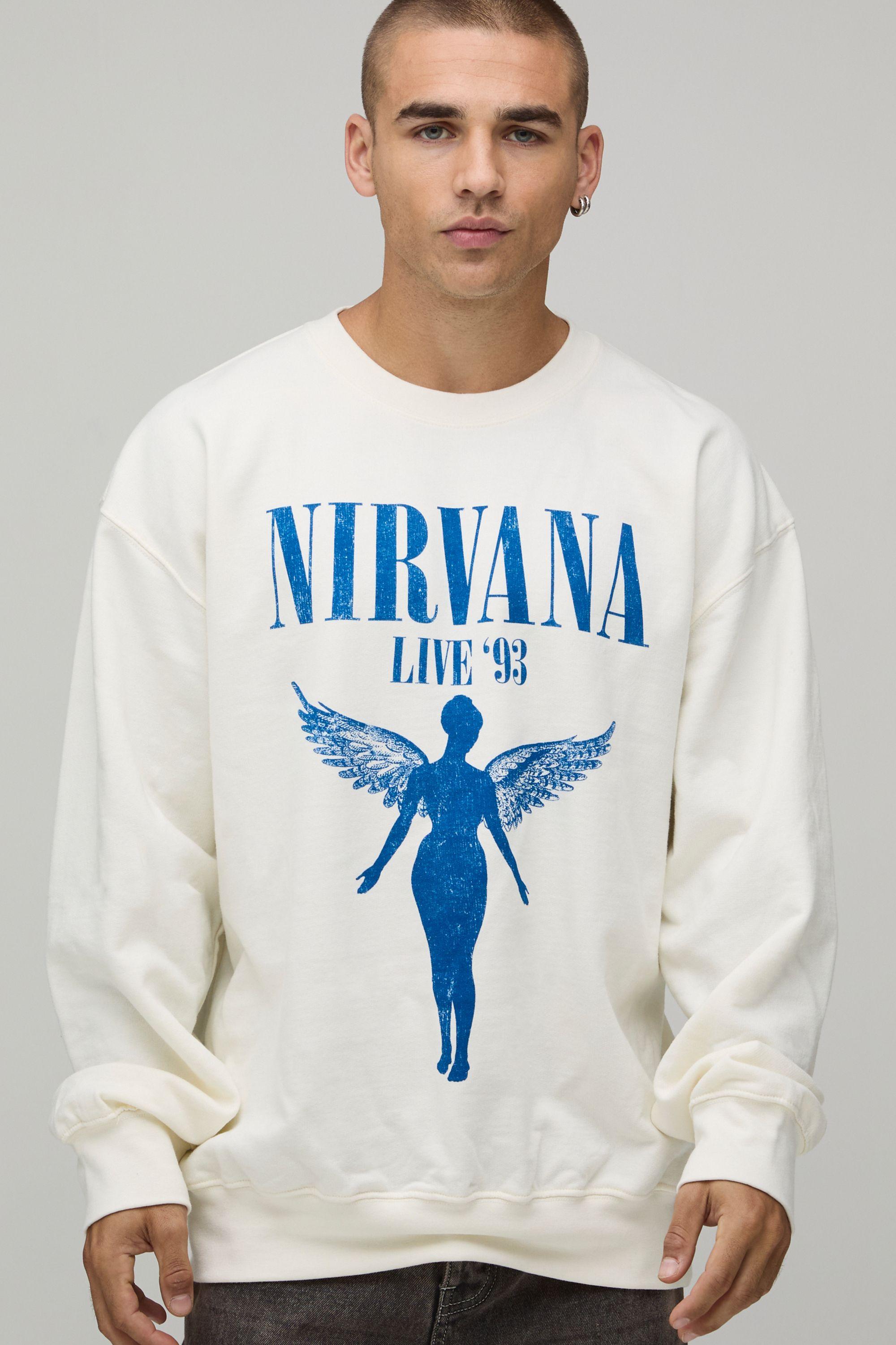 Oversized Nirvana License Print Sweatshirt by BOOHOOMAN