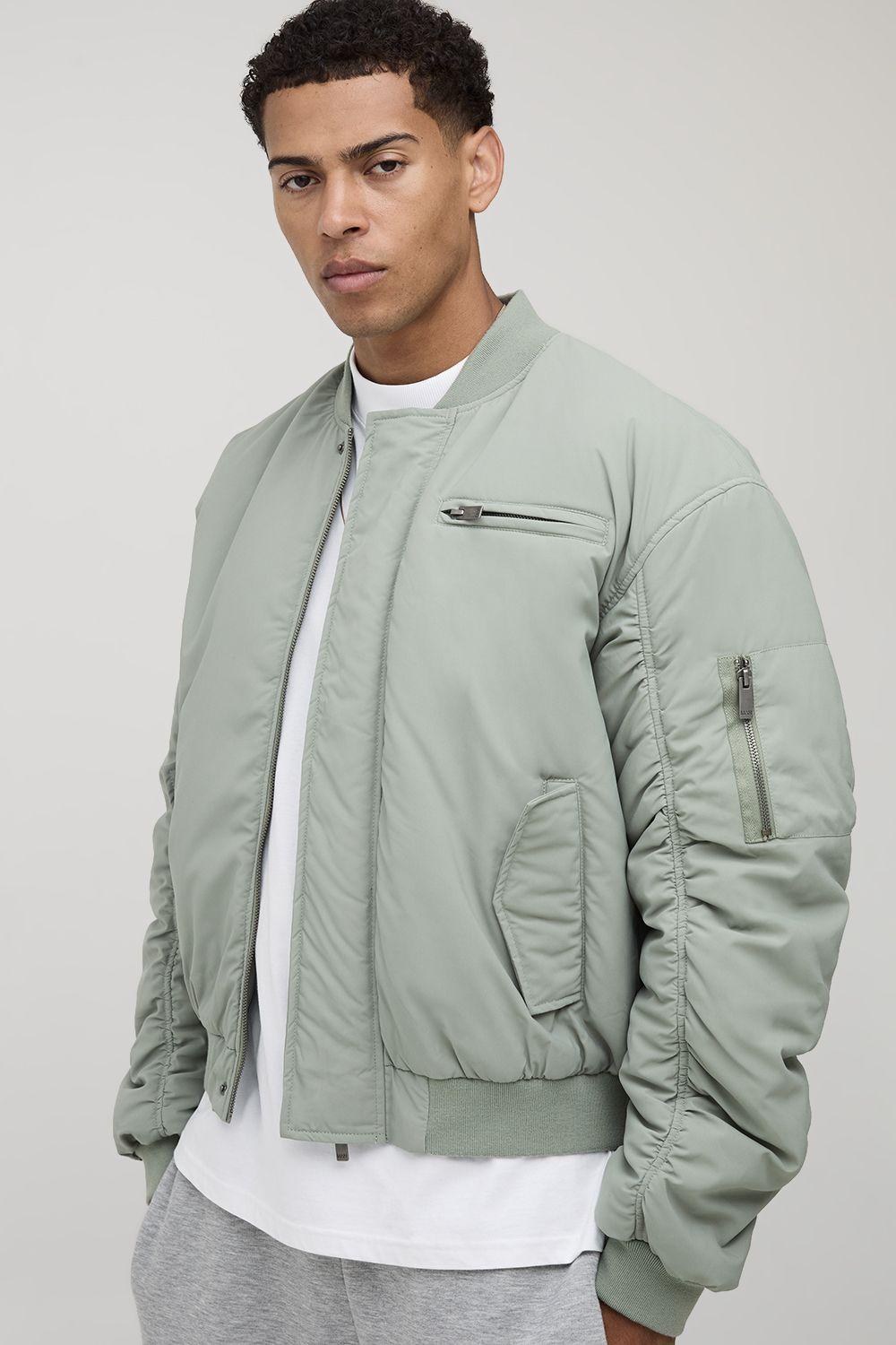 Oversized Nylon MA1 Bomber Jacket by BOOHOOMAN