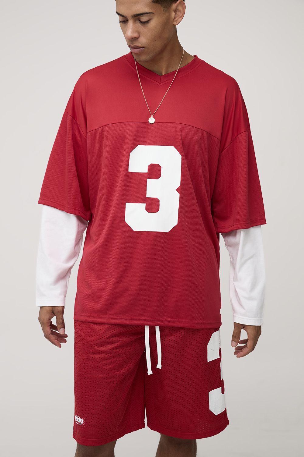 Oversized Official Man Faux Layer Mesh Sports Top by BOOHOOMAN