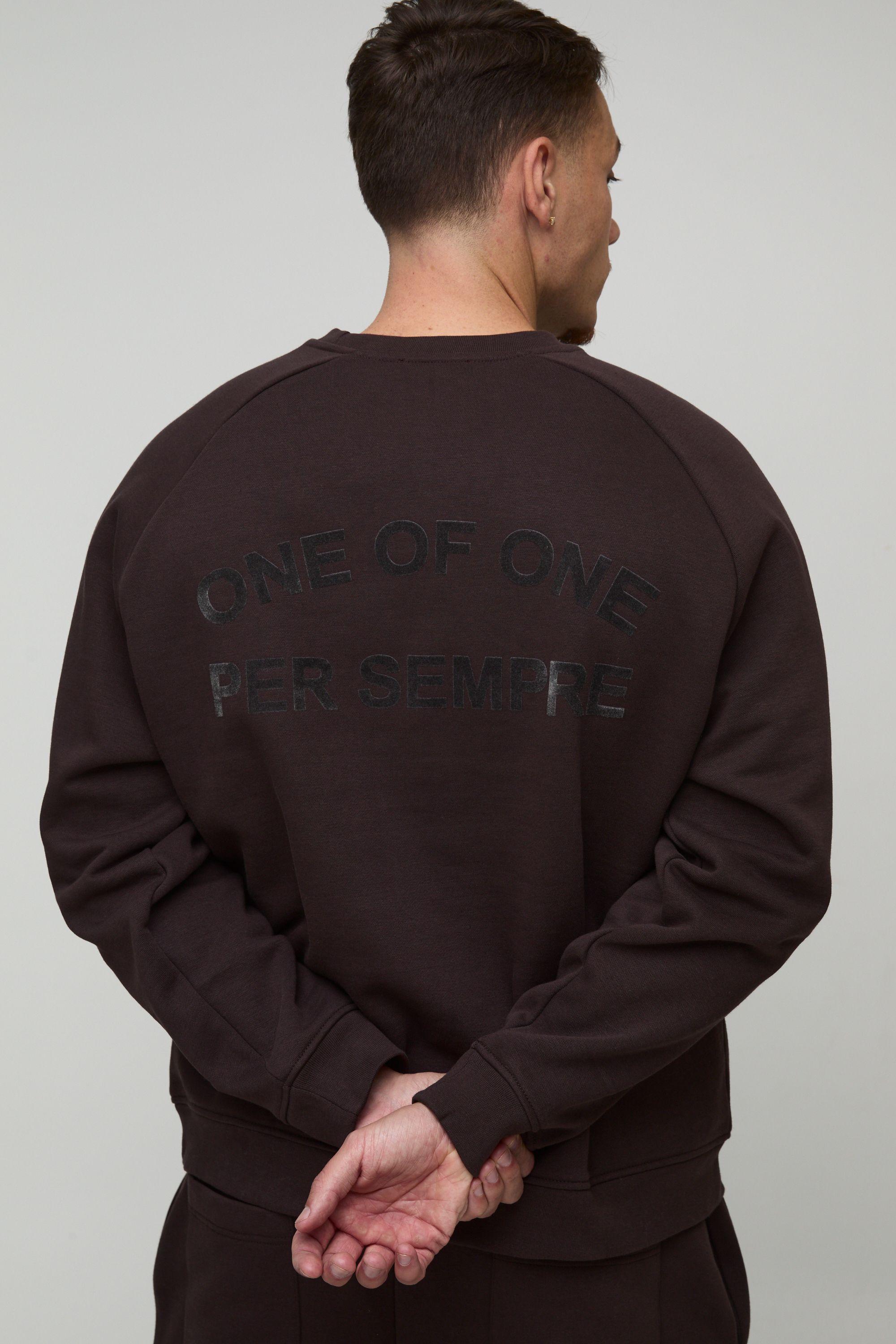 Oversized Per Sempre Heavyweight Raglan Sweatshirt by BOOHOOMAN