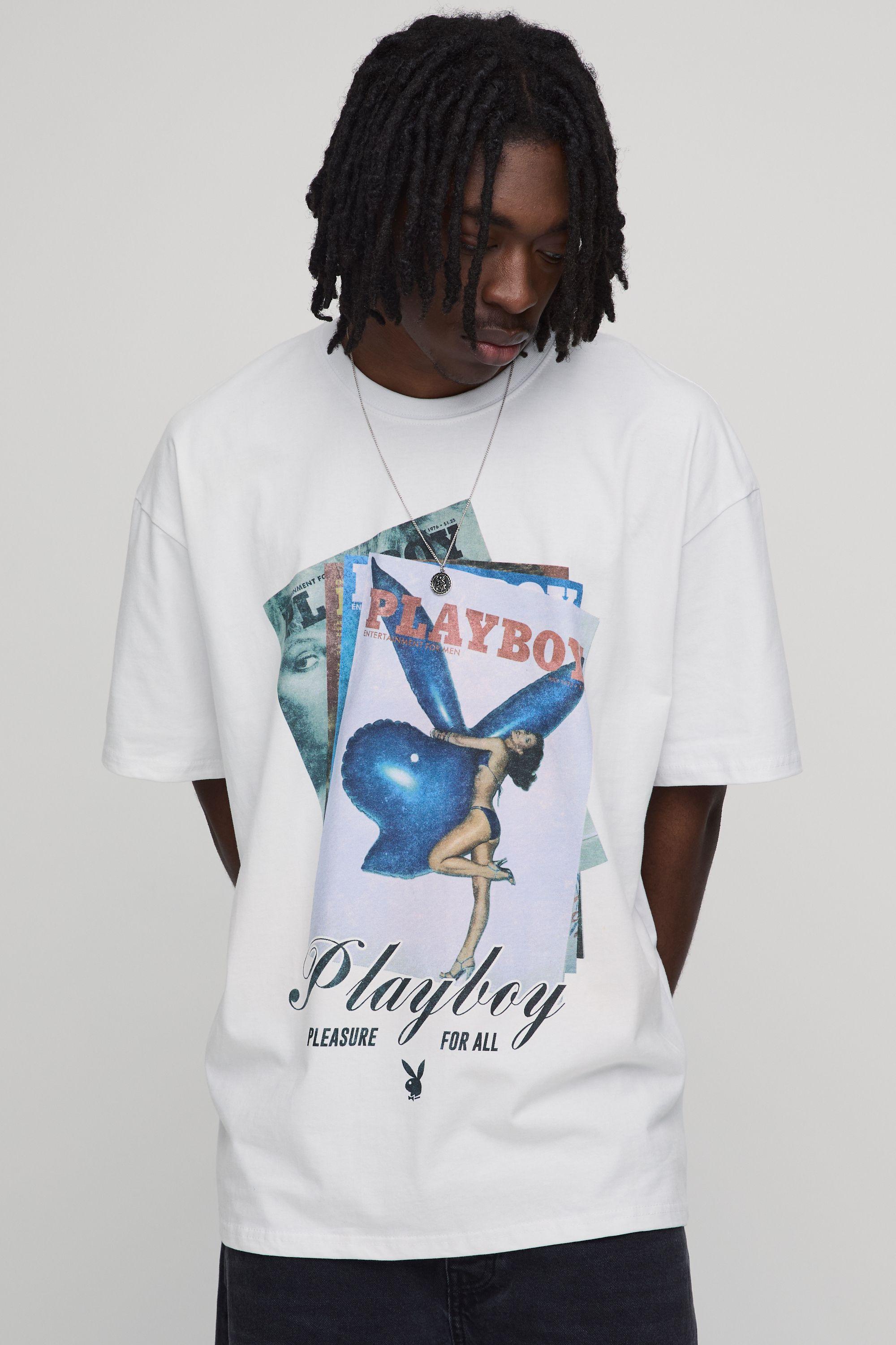 Oversized Playboy Bunny Printed License T-shirt by BOOHOOMAN