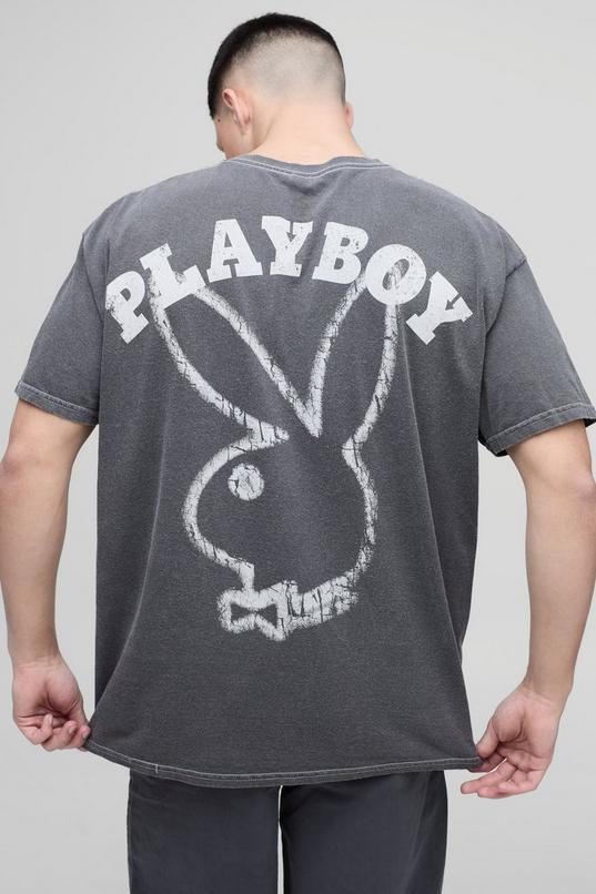 Oversized Playboy Heart License Washed Printed T-Shirt by BOOHOOMAN Oversized Playboy Heart License Washed Printed T-Shirt by BOOHOOMAN