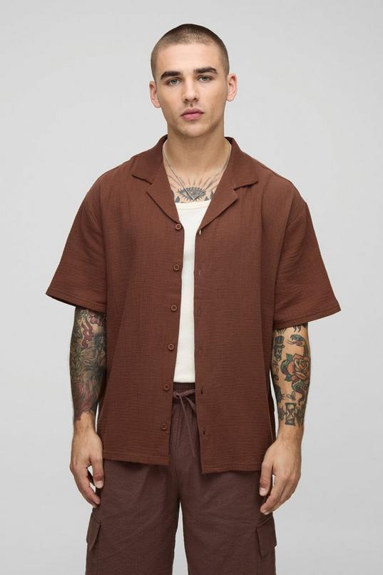 Oversized Revere Cheesecloth Shirt by BOOHOOMAN