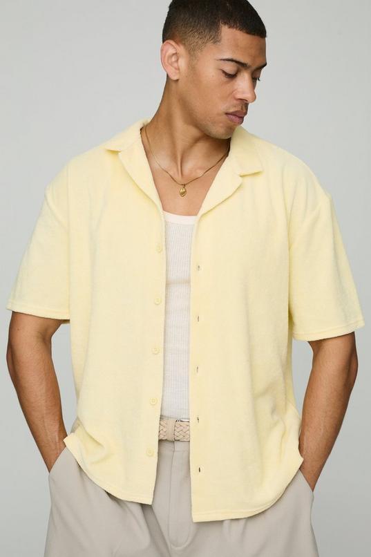 Oversized Revere Collar Short Sleeve Shirt by BOOHOOMAN