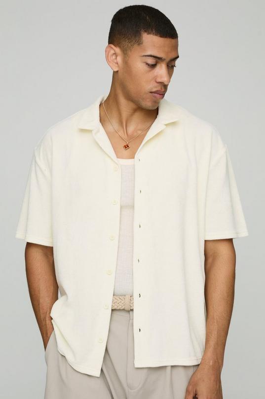 Oversized Revere Collar Short Sleeve Shirt by BOOHOOMAN