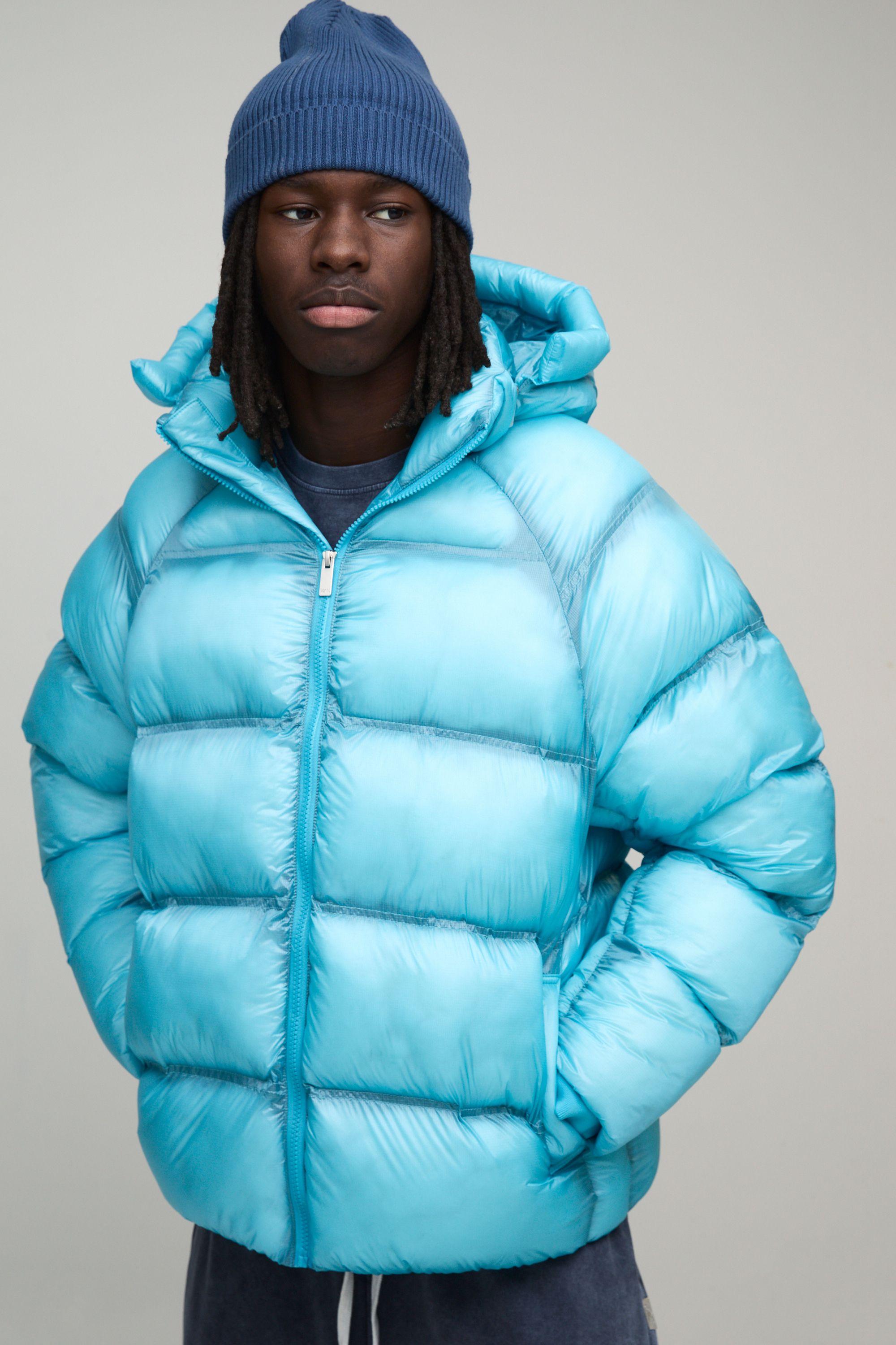 Oversized Ripstop Translucent Duvet Puffer Jacket by BOOHOOMAN