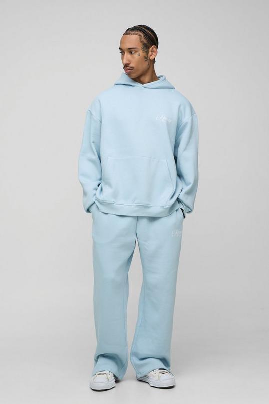 Oversized Script Hooded Split Hem Tracksuit by BOOHOOMAN Oversized Script Hooded Split Hem Tracksuit by BOOHOOMAN