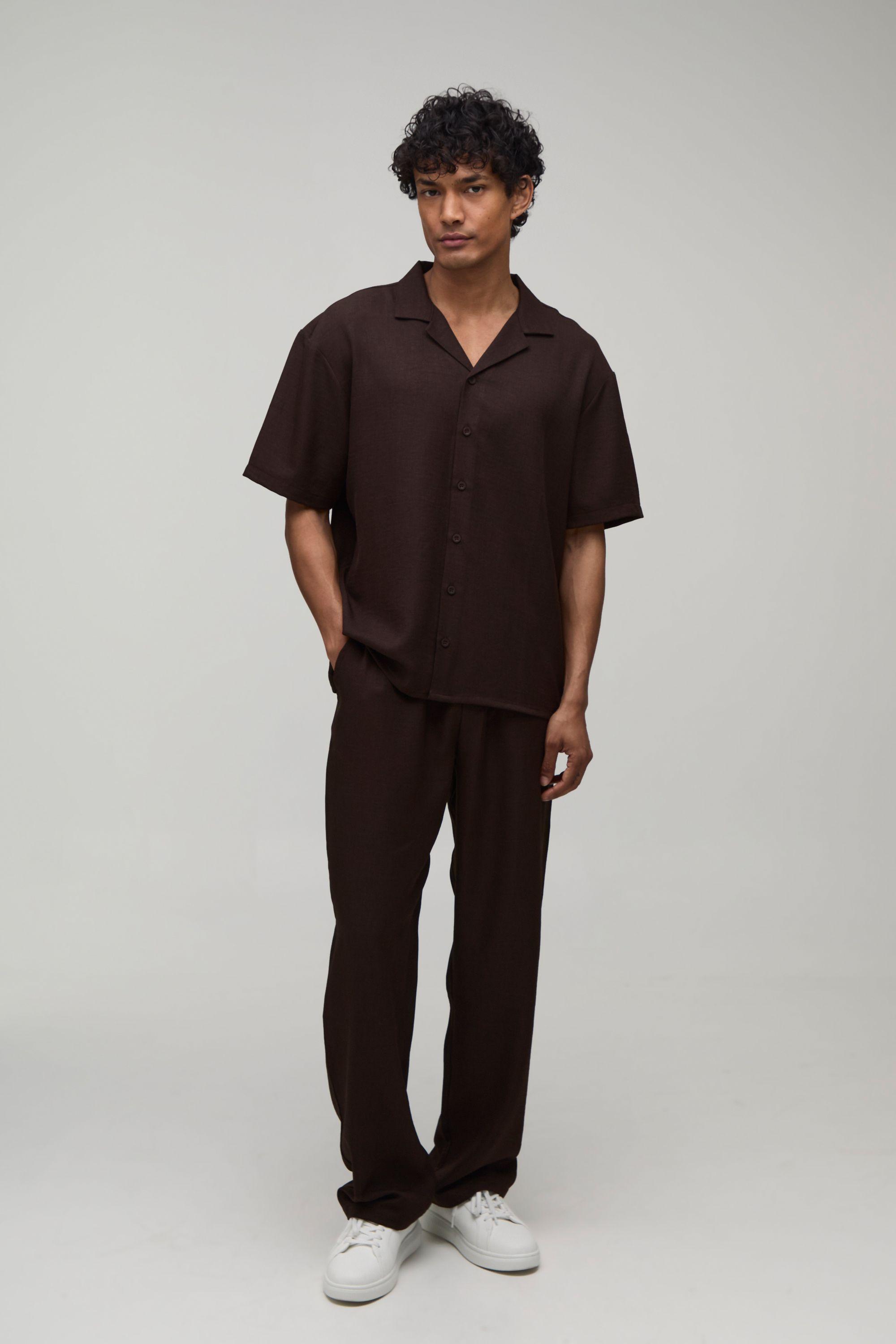 Oversized Short Sleeve Shirt and Trouser Set by BOOHOOMAN