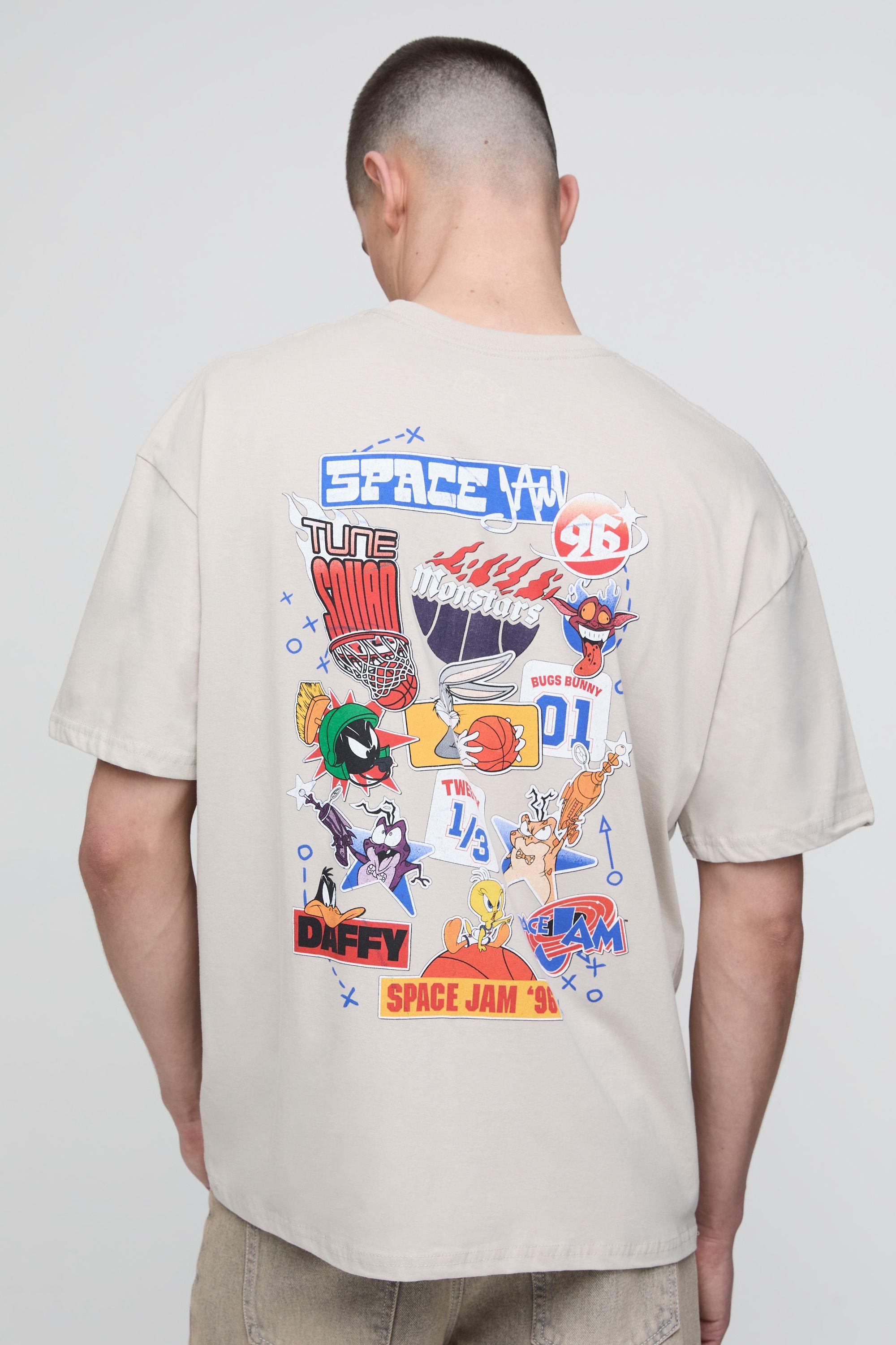 Oversized Space Jam Cartoon Printed License T-shirt by BOOHOOMAN