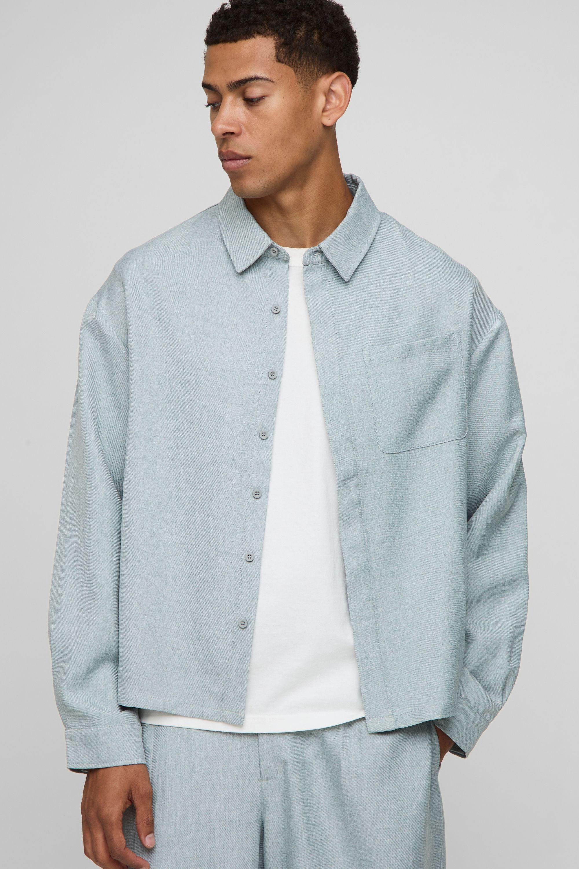 Oversized Textured Overshirt by BOOHOOMAN