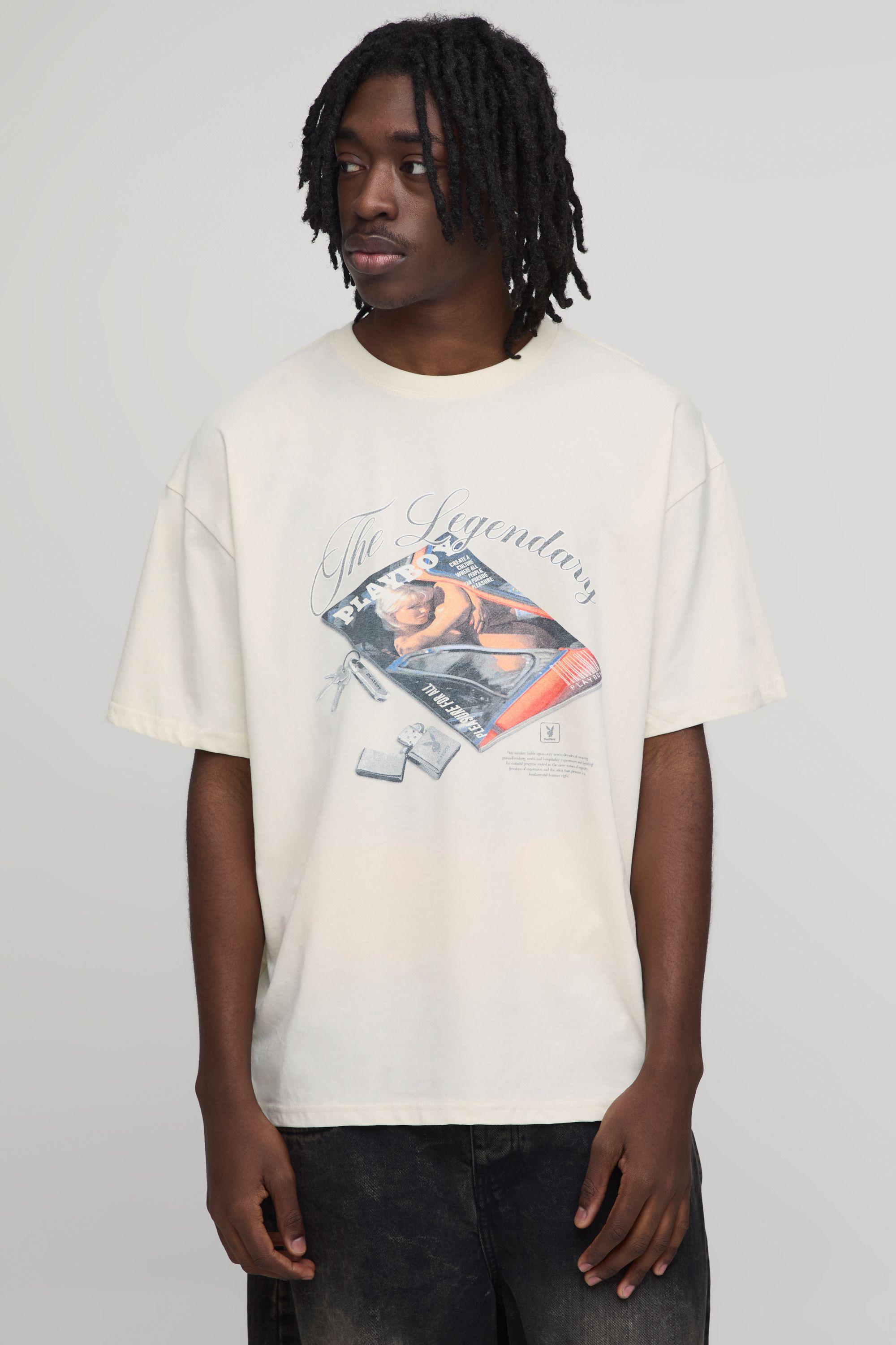 Oversized The Legendary Playboy Printed License T-shirt by BOOHOOMAN