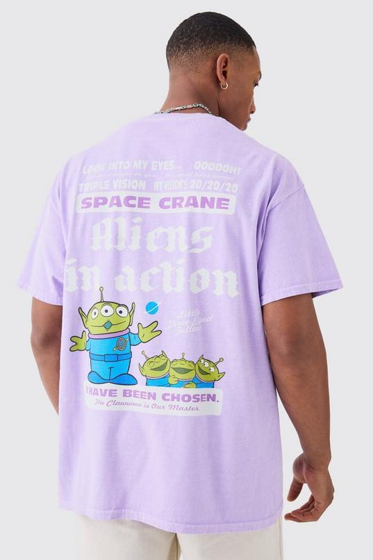 Oversized Toy Story Wash Alien License T-shirt by BOOHOOMAN