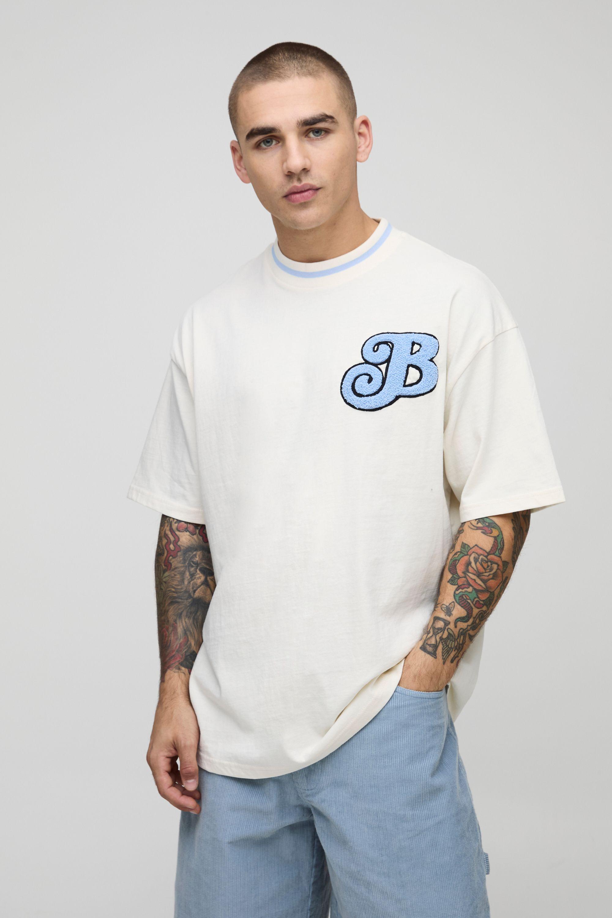 Oversized Varsity Embroidered T-Shirt by BOOHOOMAN