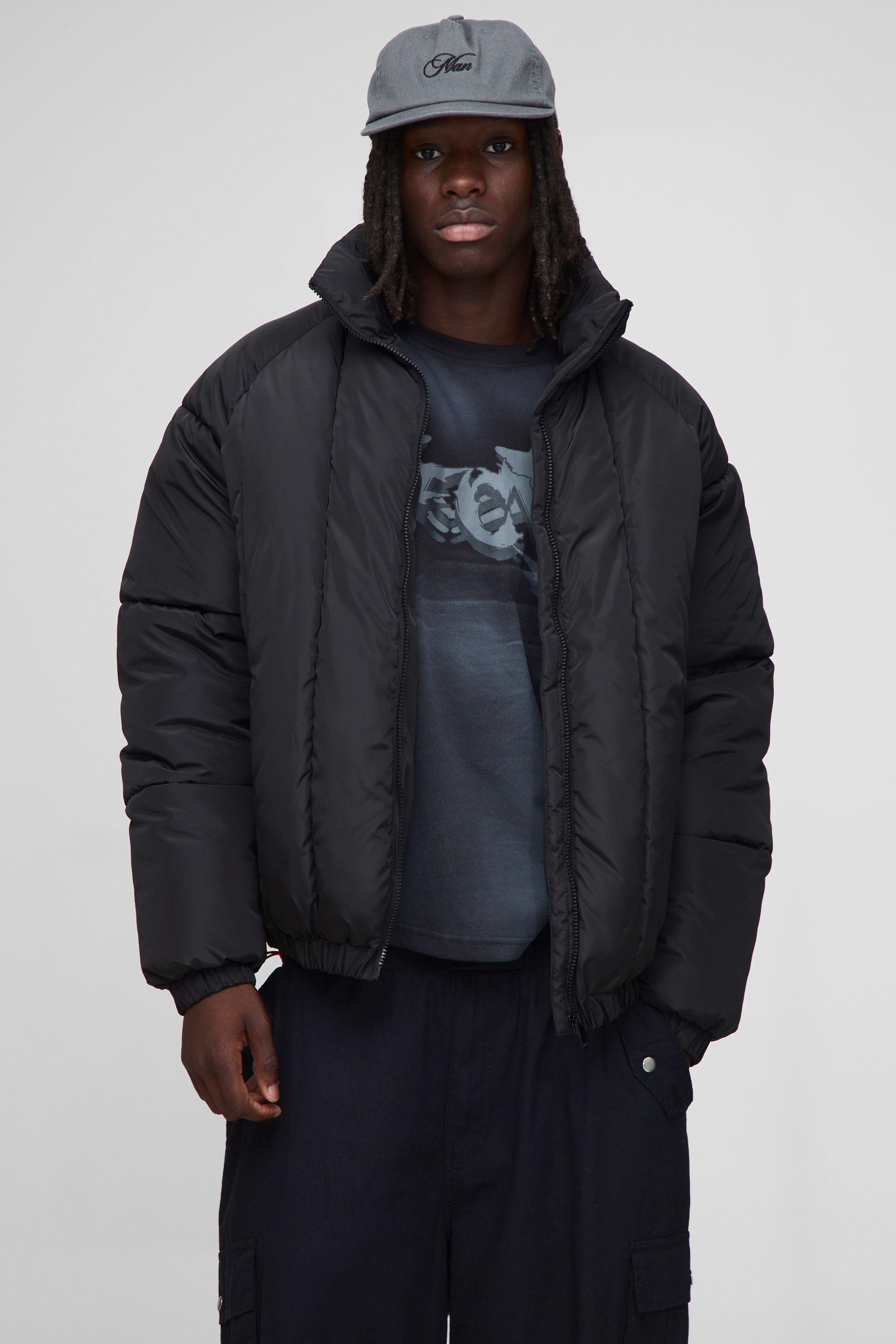 Oversized Vertical Panelled Puffer Jacket by BOOHOOMAN