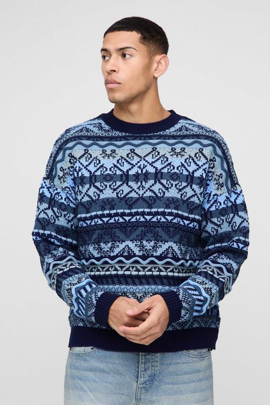 Oversized Vintage Textured Knitted Jumper by BOOHOOMAN