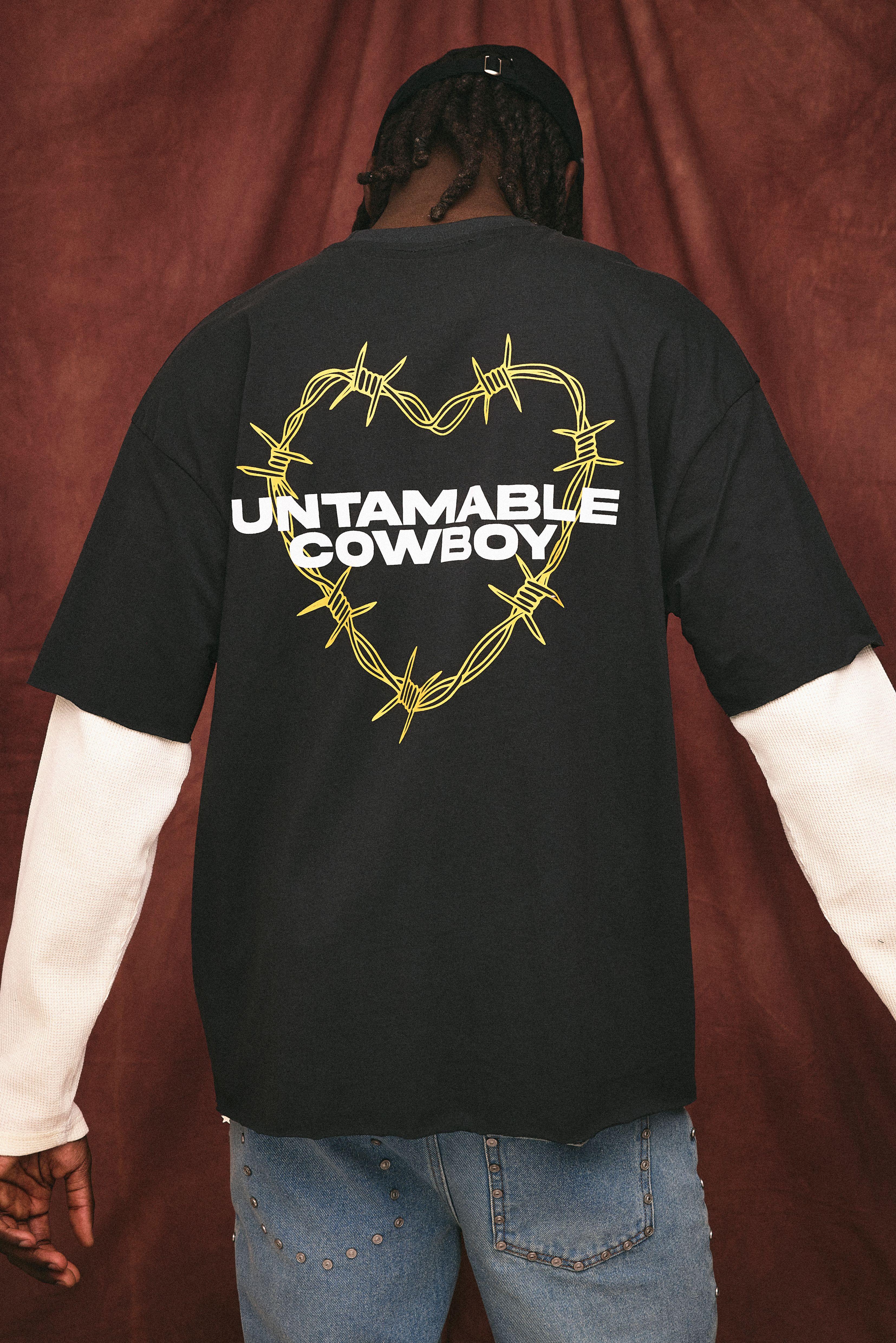 Oversized Waffle Faux Layer Heavyweight Heartbreak T-Shirt by BOOHOOMAN