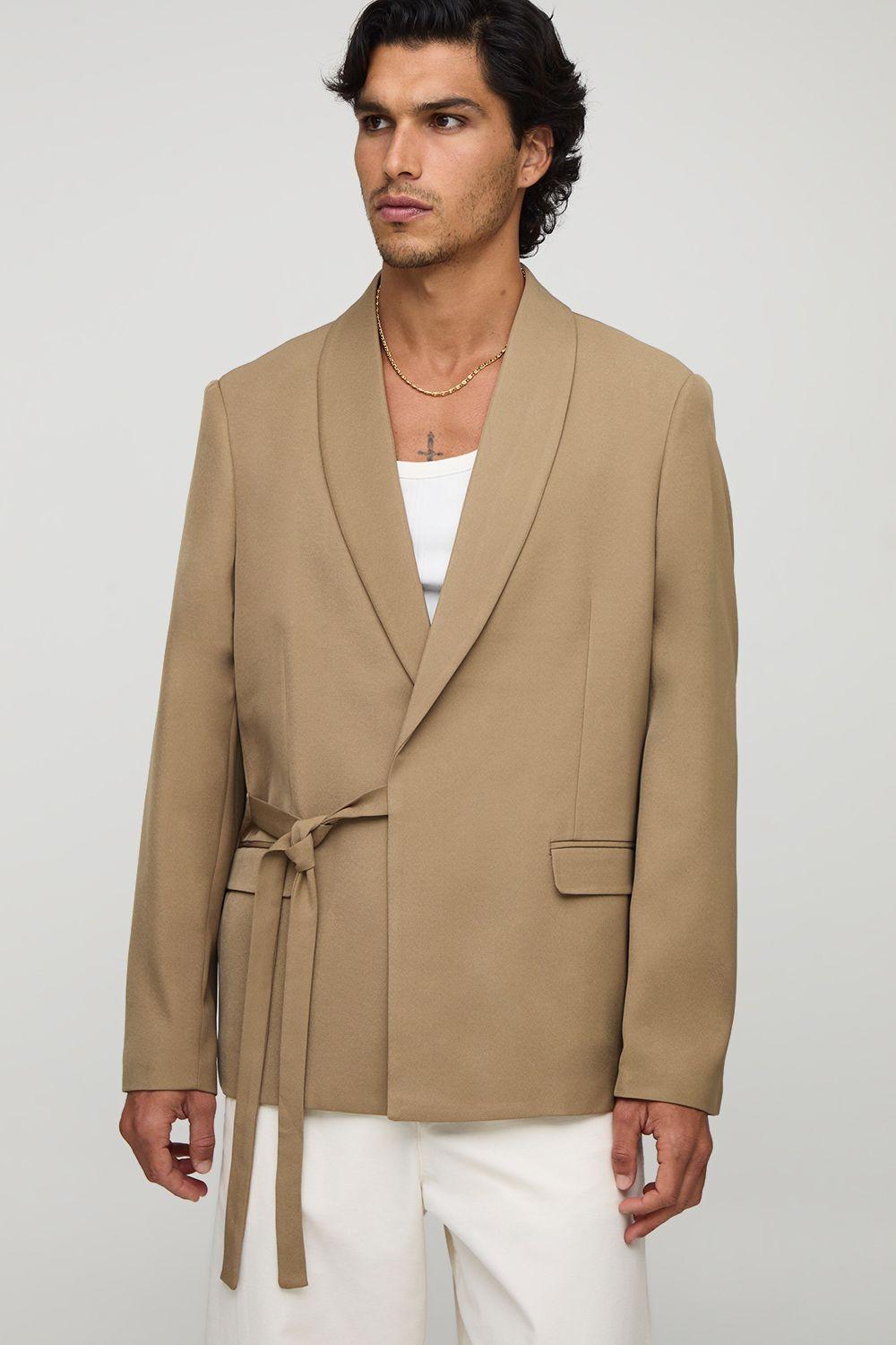 Oversized Wrap Shawl Blazer by BOOHOOMAN