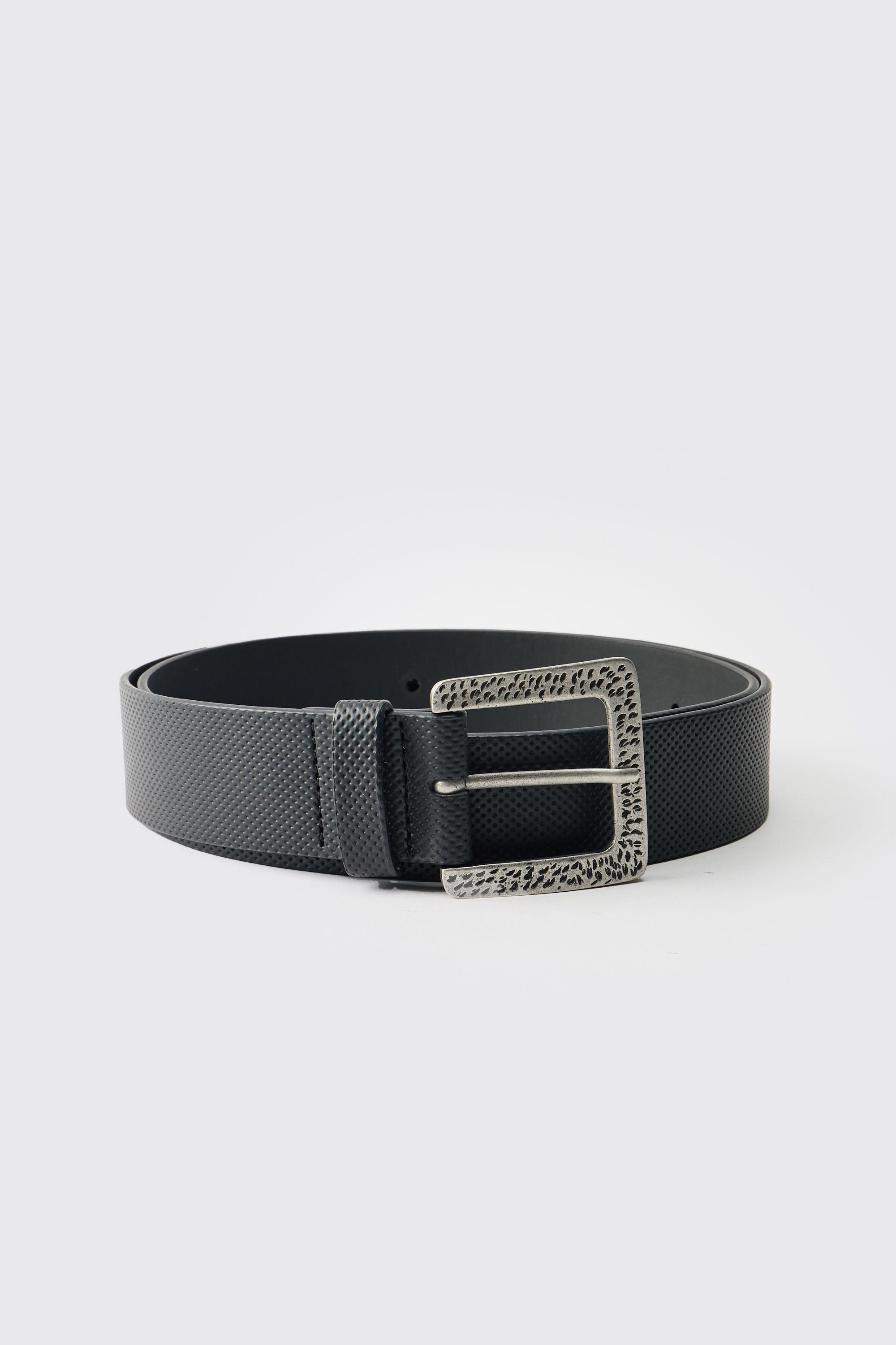 PU Belt With Silver Buckle by BOOHOOMAN