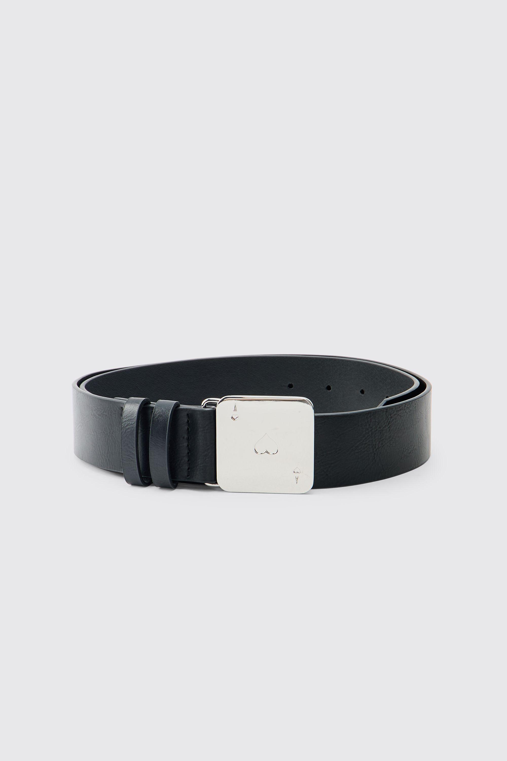 PU Card Buckle Belt by BOOHOOMAN
