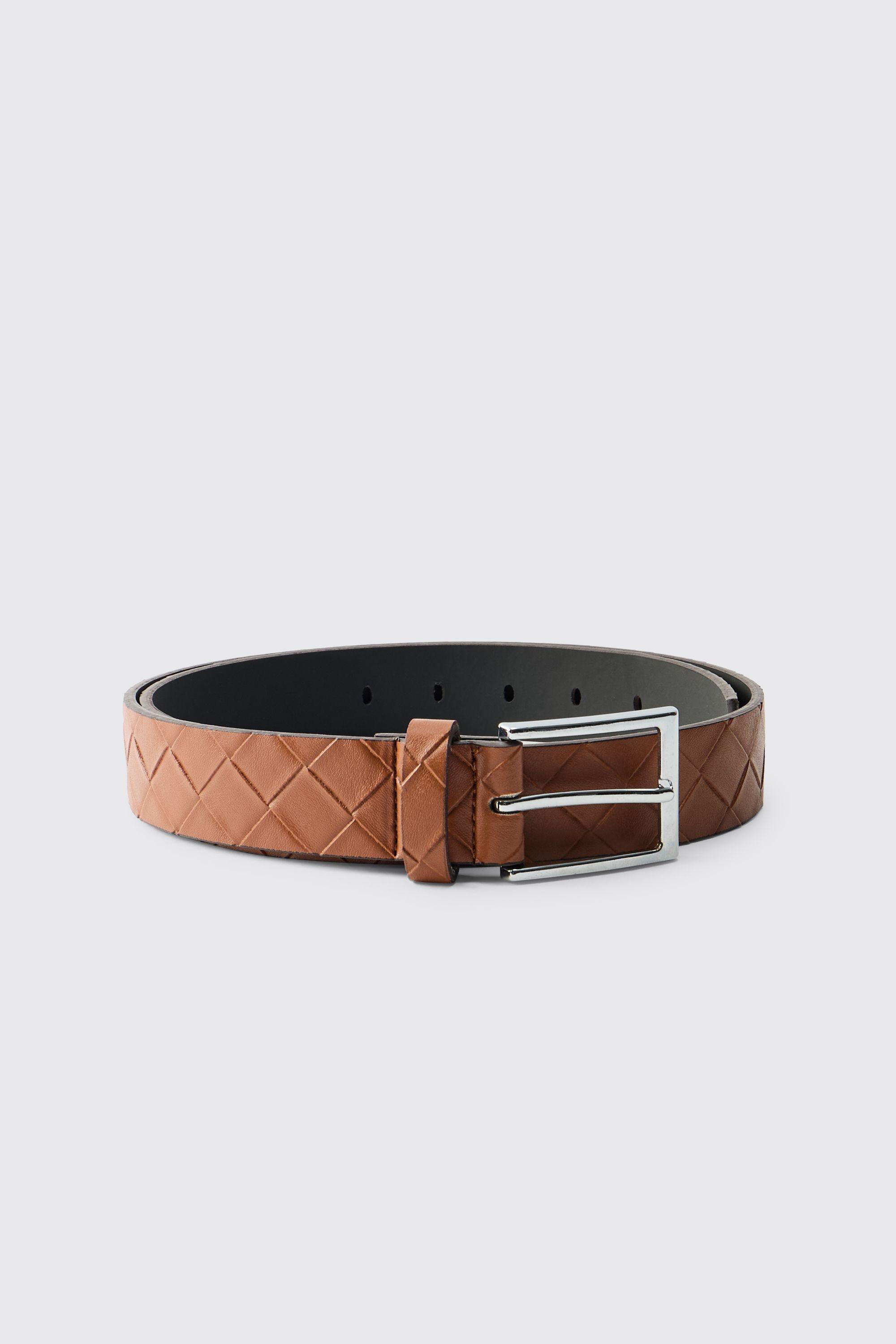 PU Diamond Embossed Belt by BOOHOOMAN
