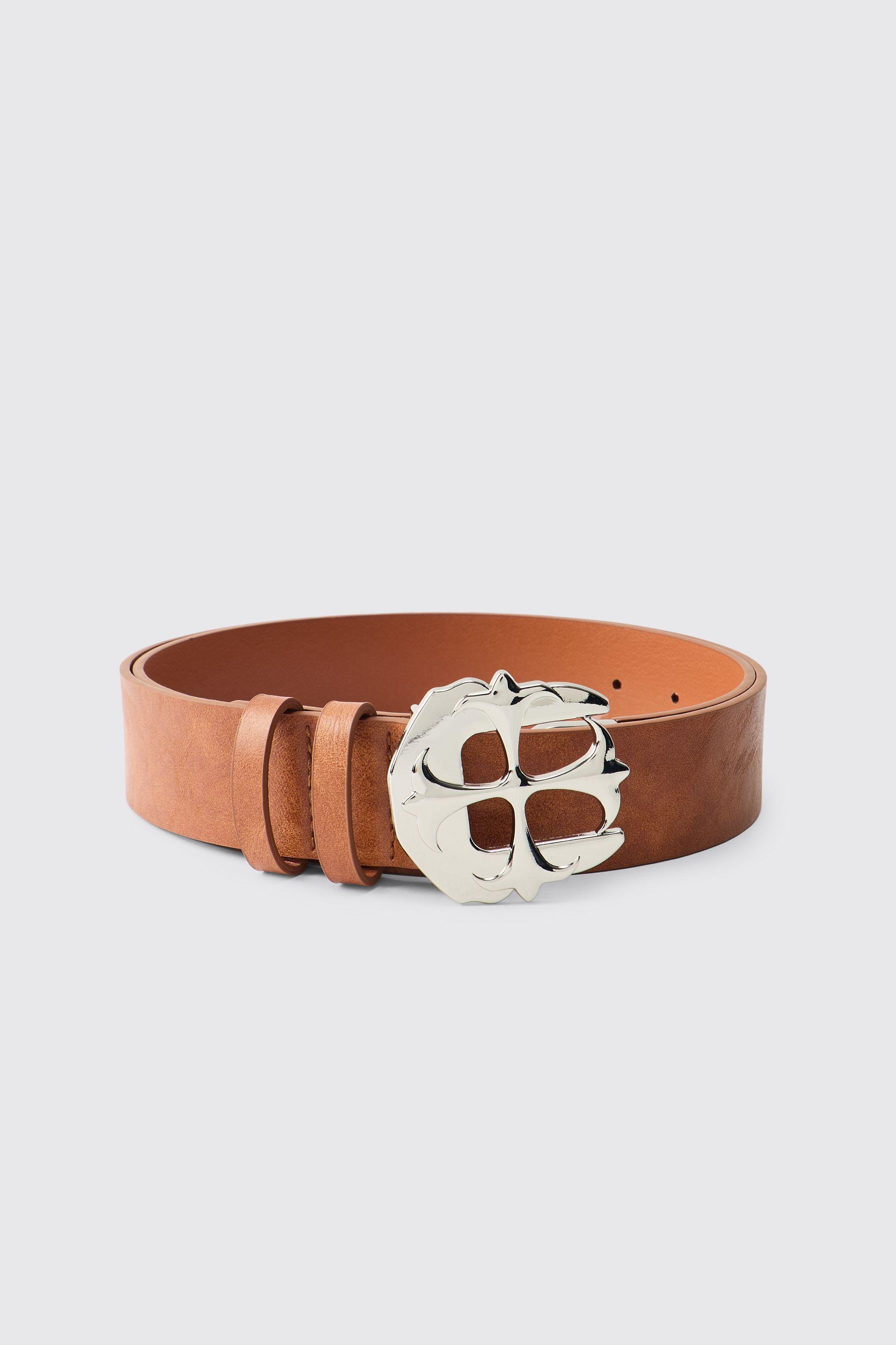 PU Gothic Cross Buckle Belt by BOOHOOMAN