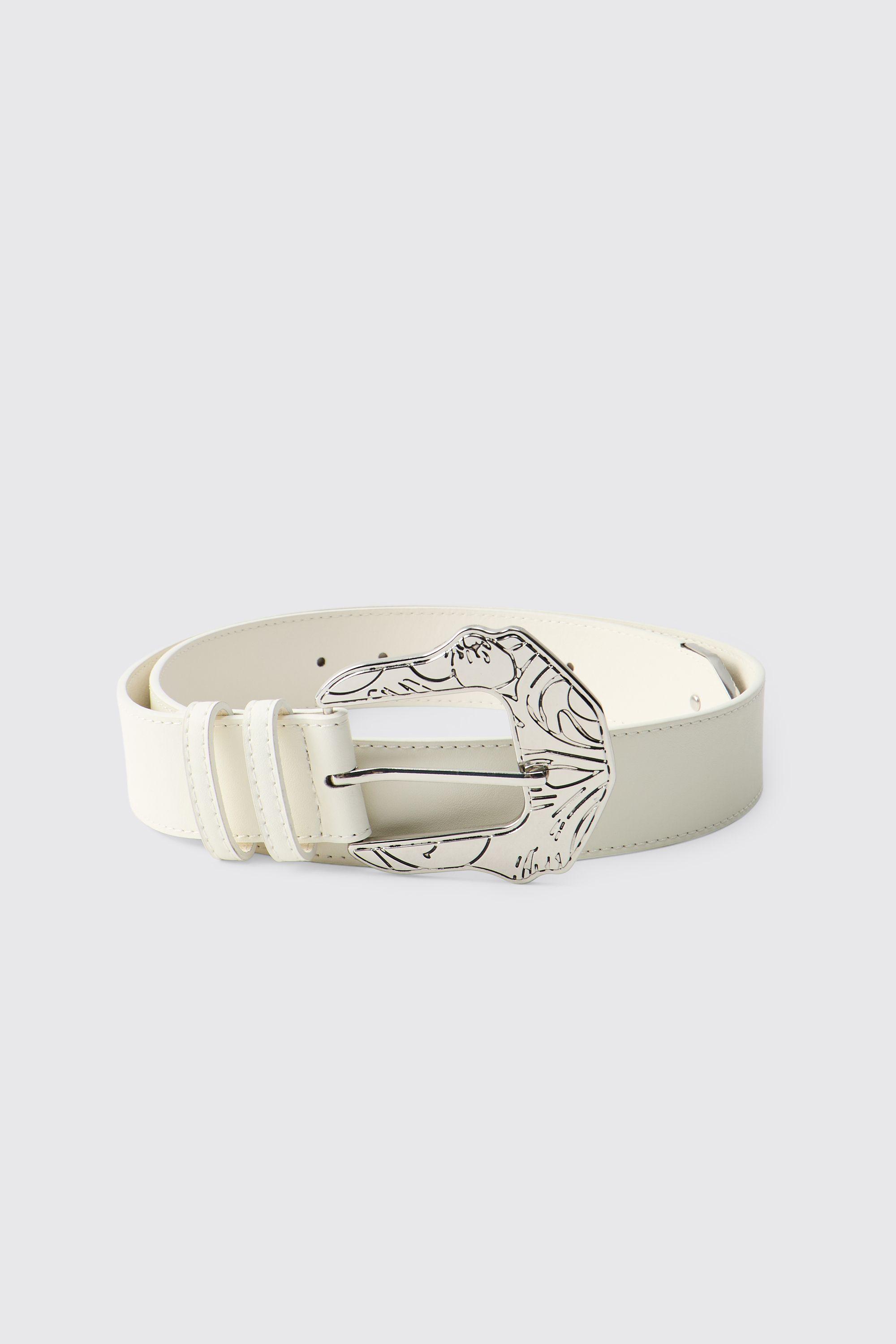 PU Western Buckle Belt by BOOHOOMAN