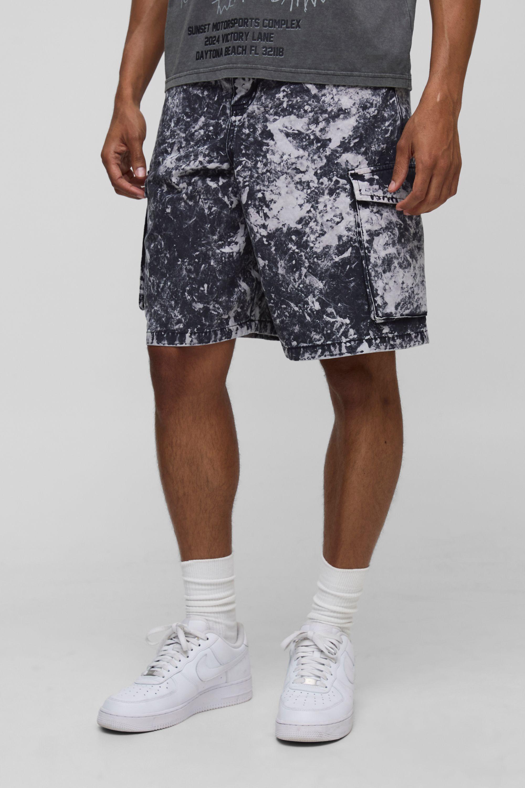 Parachute Acid Wash Cargo Short by BOOHOOMAN