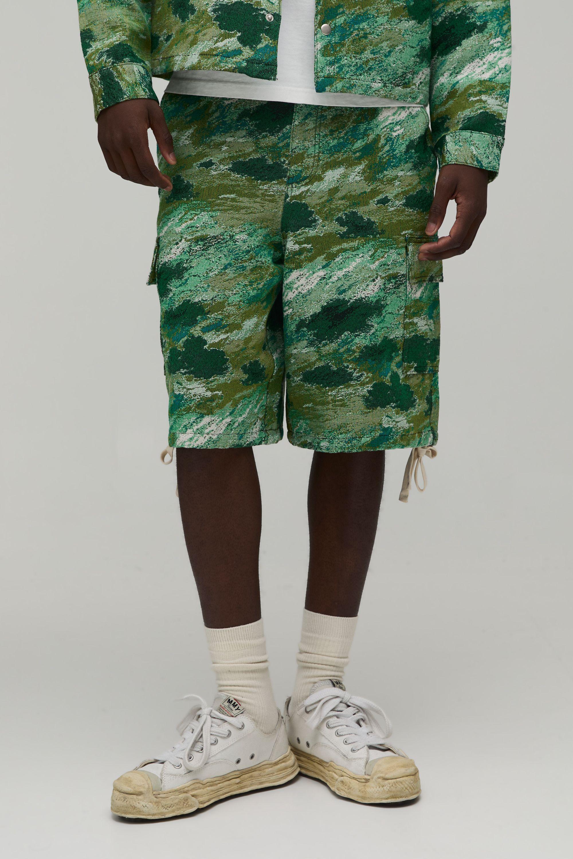 Parachute Fit Abstract Camo Co-Ord Tapestry Short by BOOHOOMAN