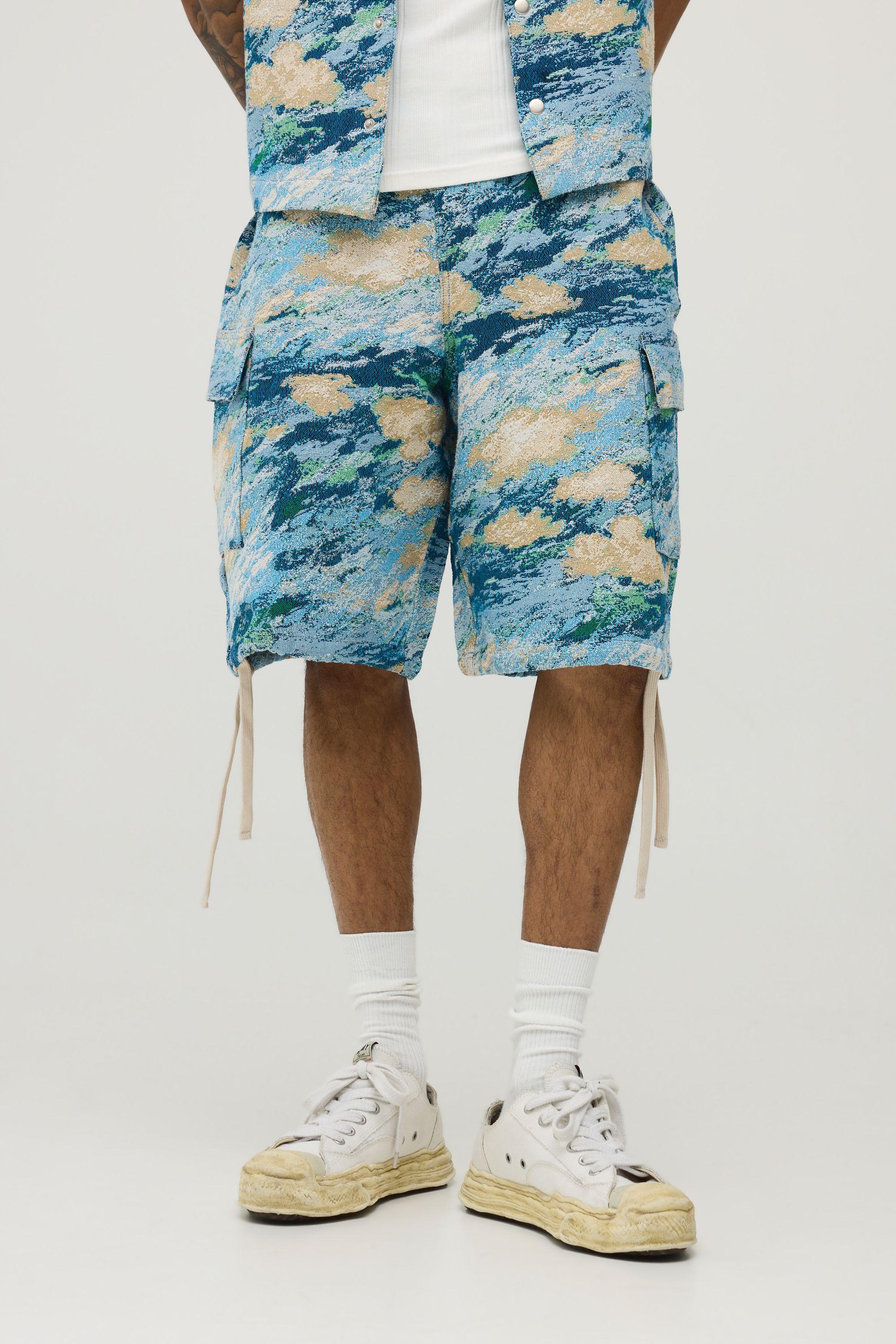 Parachute Fit Abstract Camo Tapestry Short by BOOHOOMAN