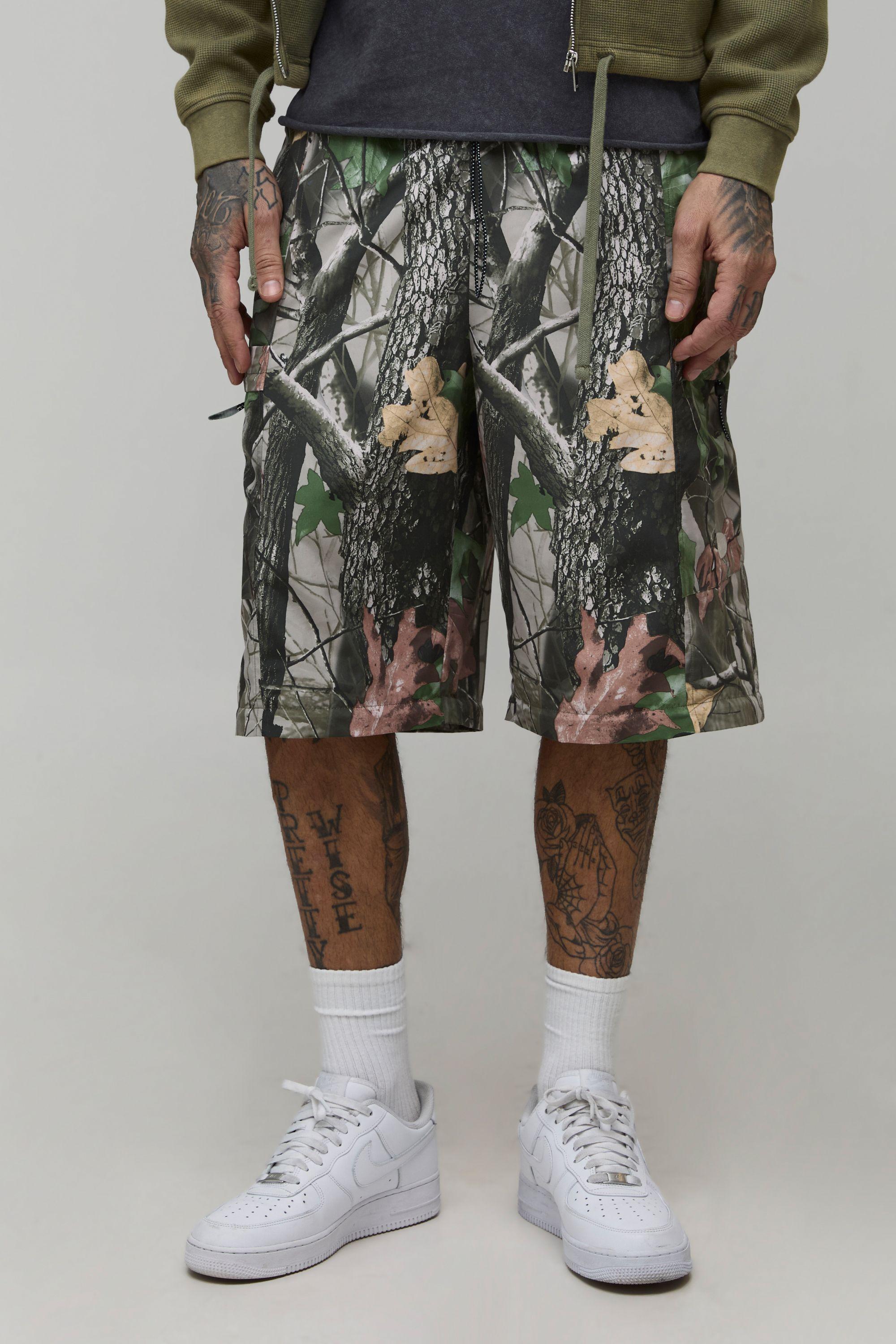 Parachute Fit Camo Zip Off  Cargo Utility Trousers by BOOHOOMAN