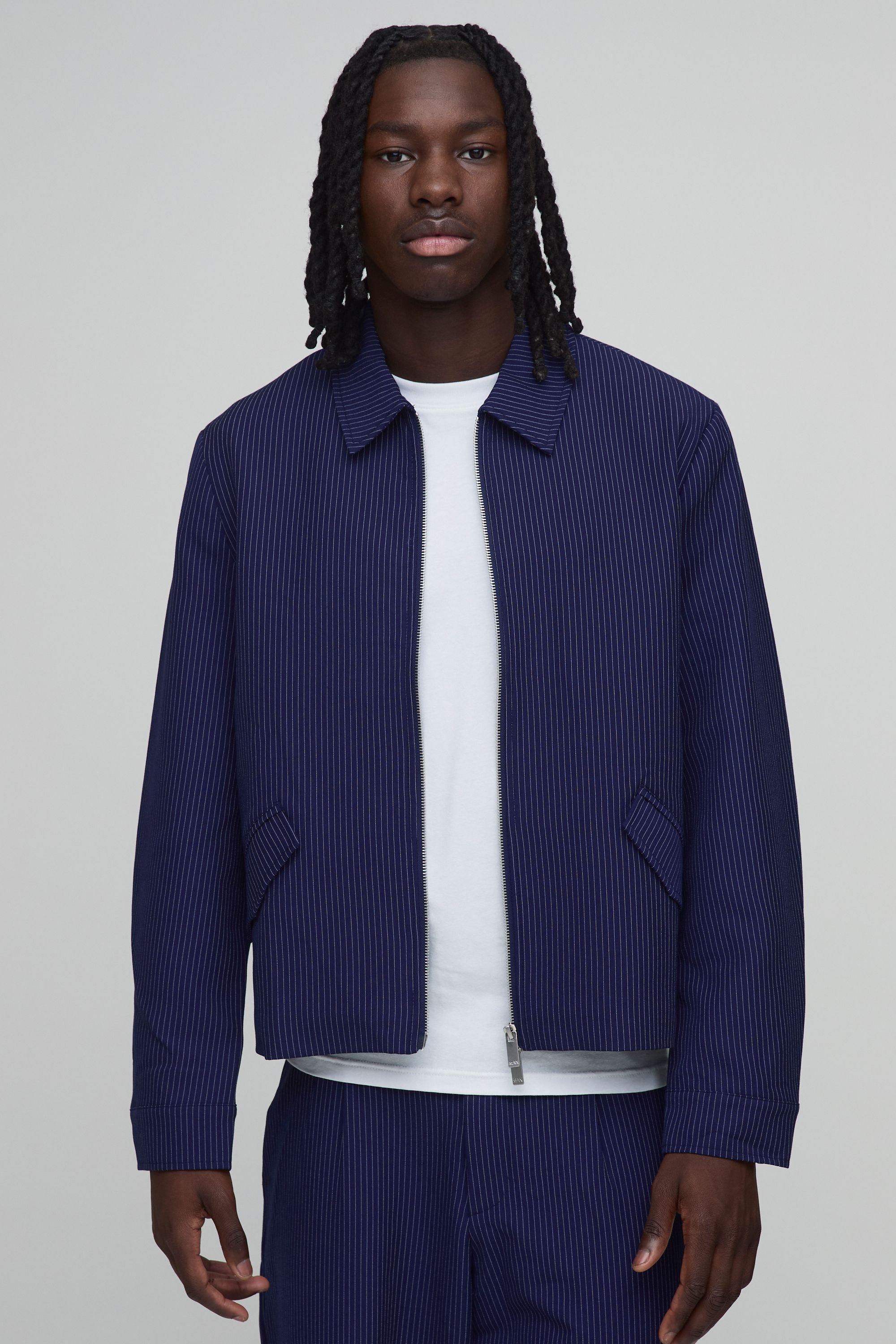 Pinstripe Boxy Fit Tailored Co-Ord Jacket by BOOHOOMAN