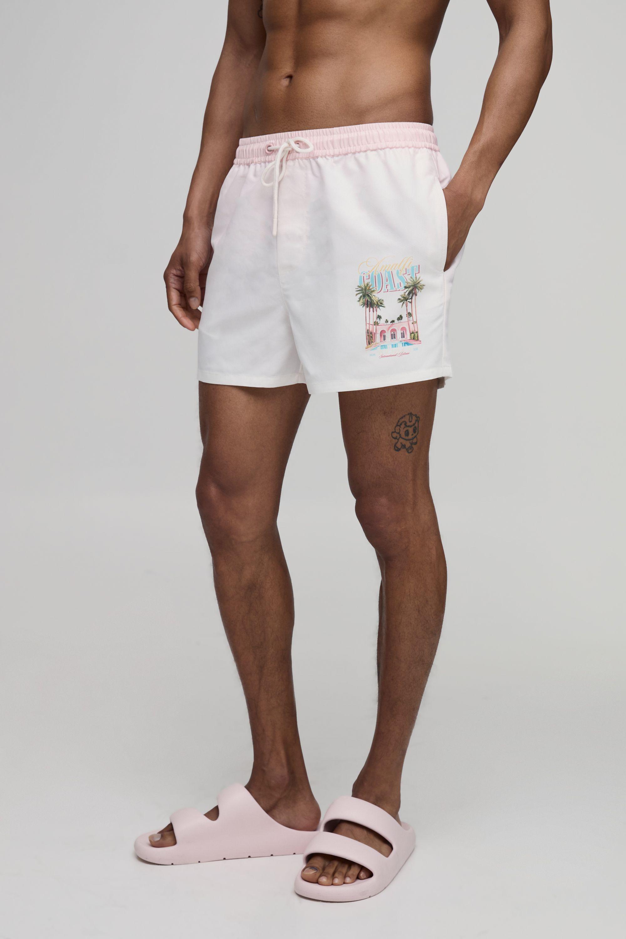 Placement Print Ombre Short Length Swim Short by BOOHOOMAN