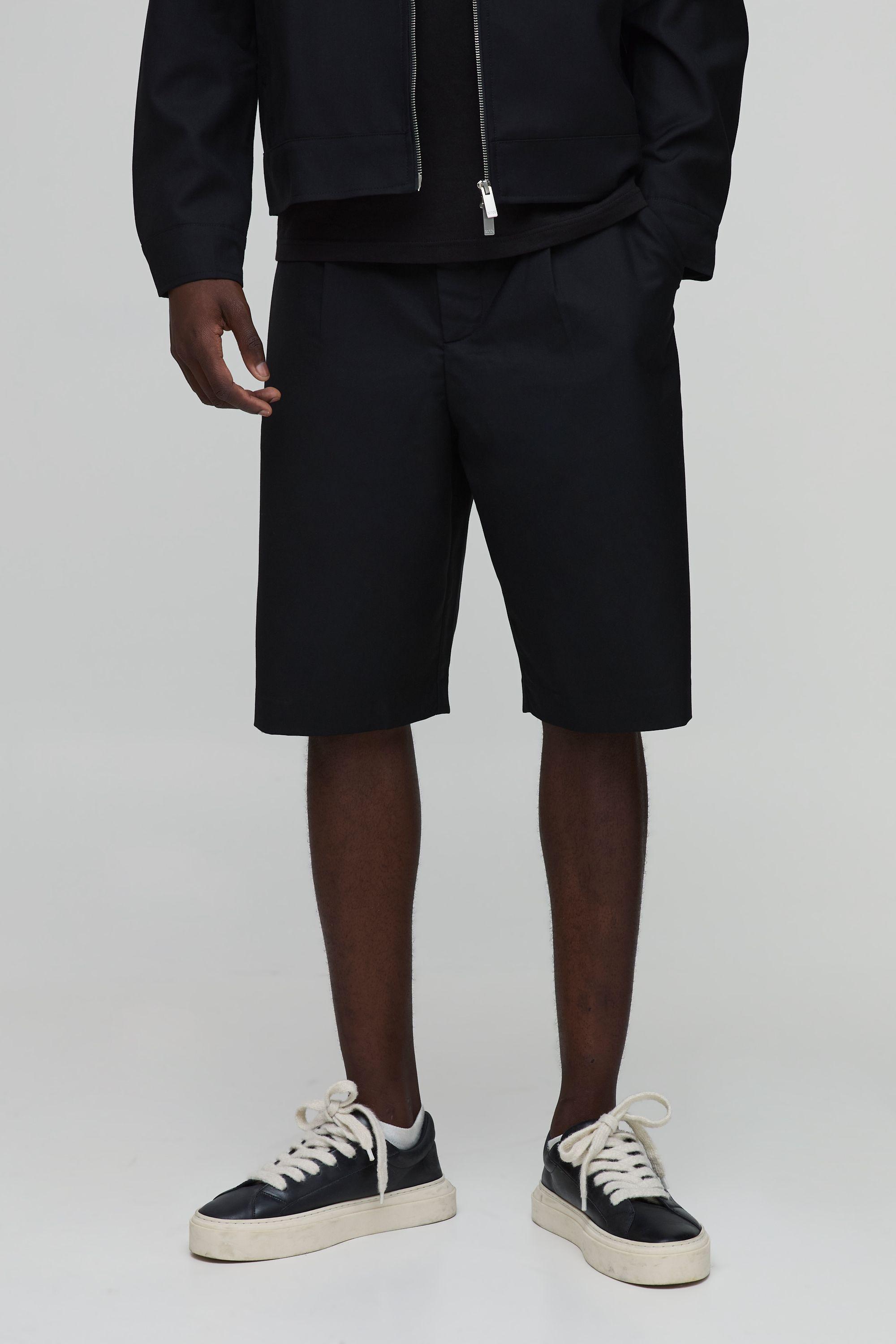 Pleat Front Tailored Co-ord Jorts by BOOHOOMAN
