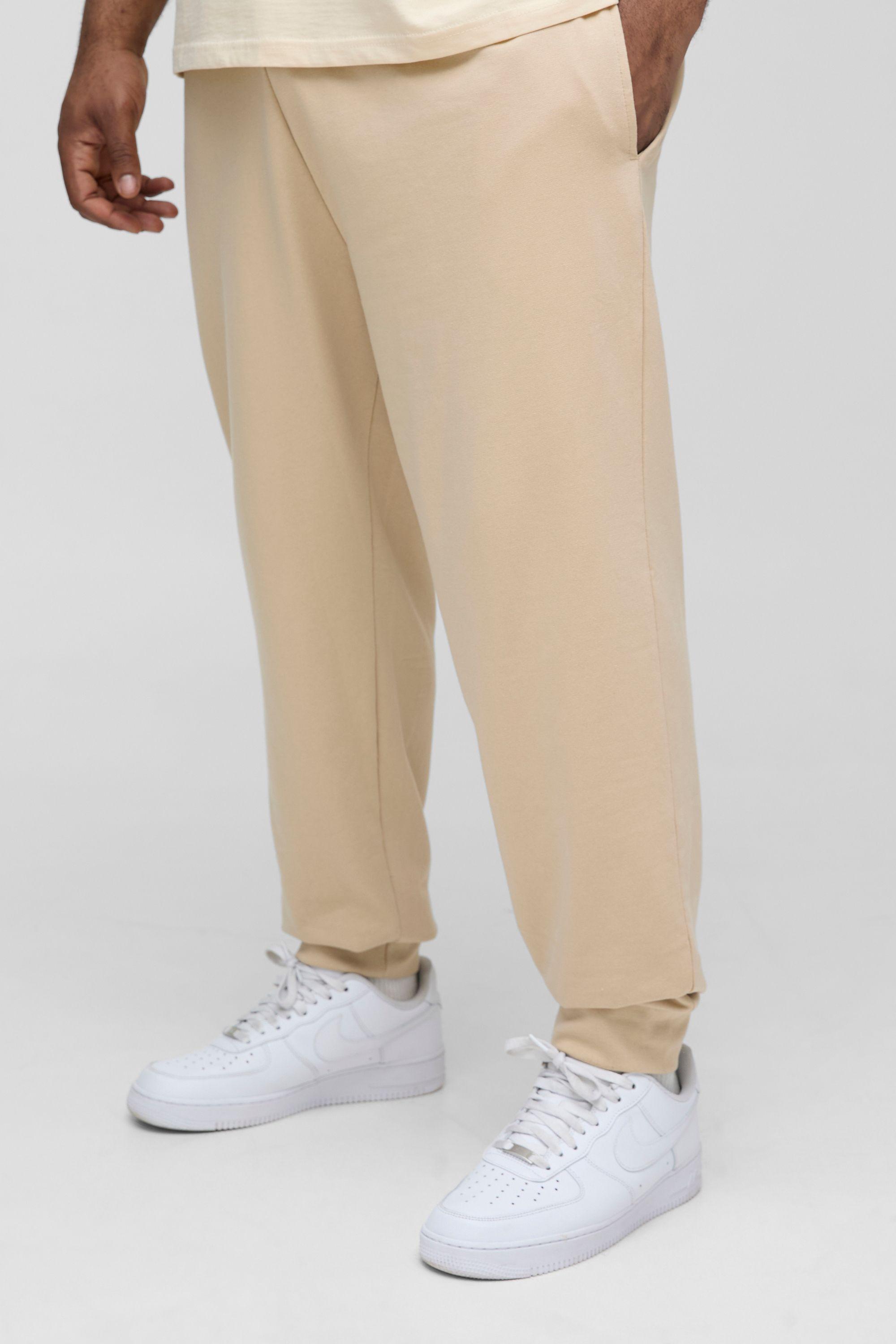 Plus 260GSM Loopback Regular Fit Basic Joggers by BOOHOOMAN