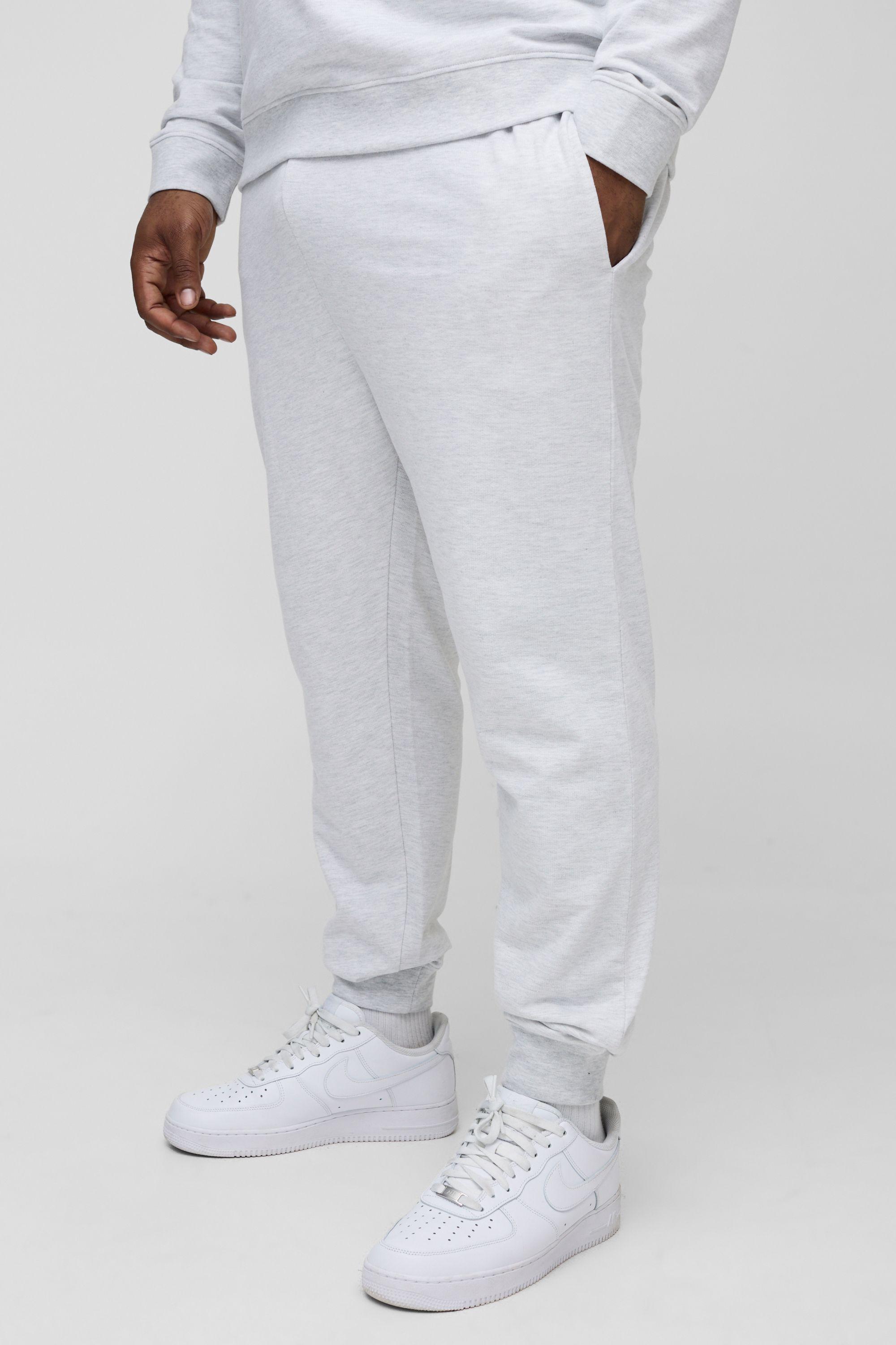 Plus 260GSM Loopback Skinny Fit Basic Joggers by BOOHOOMAN