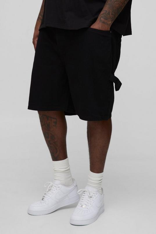 Plus Carpenter Relaxed Fit Denim Shorts by BOOHOOMAN